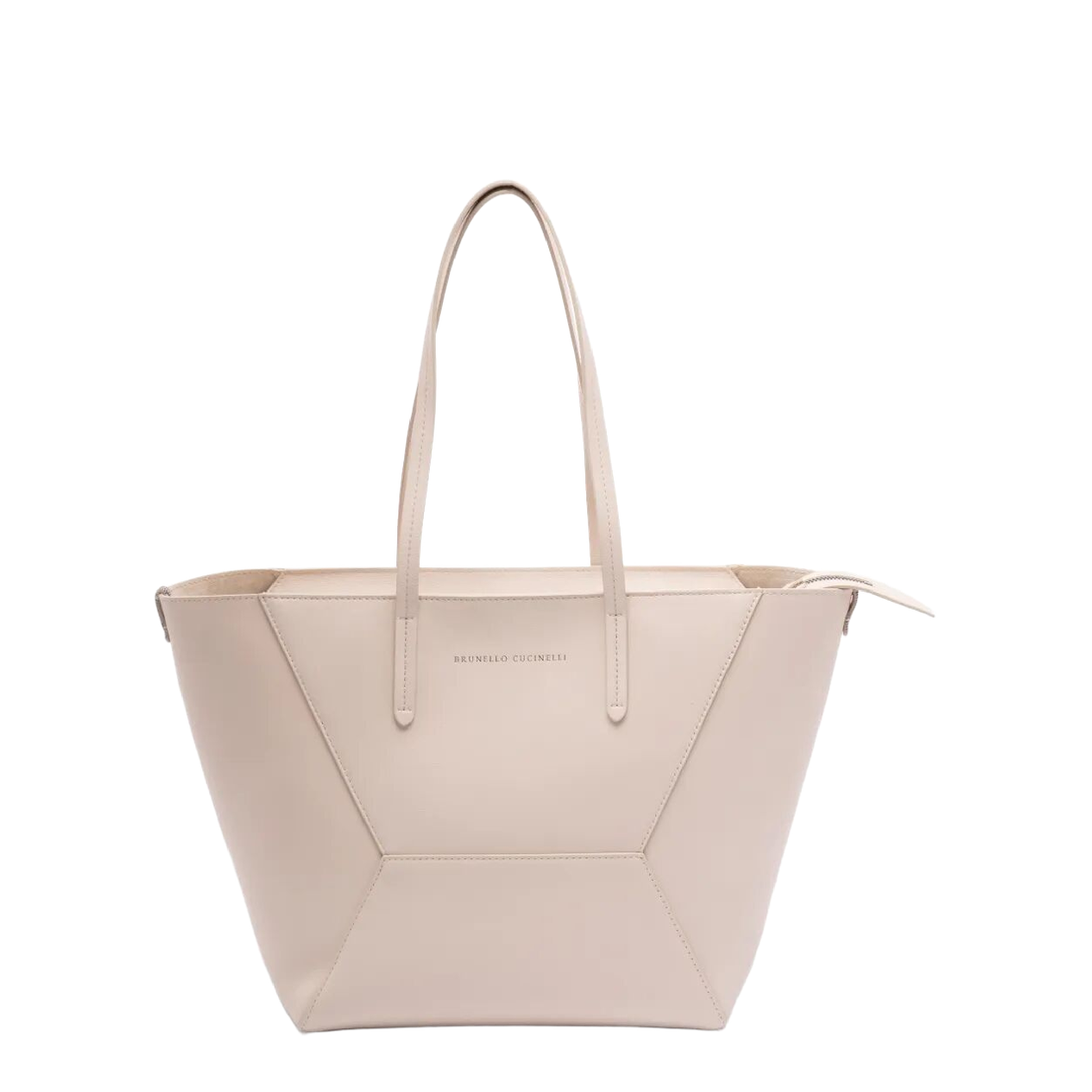 Duo Small Leather Tote Bag - Ivory - Image 1