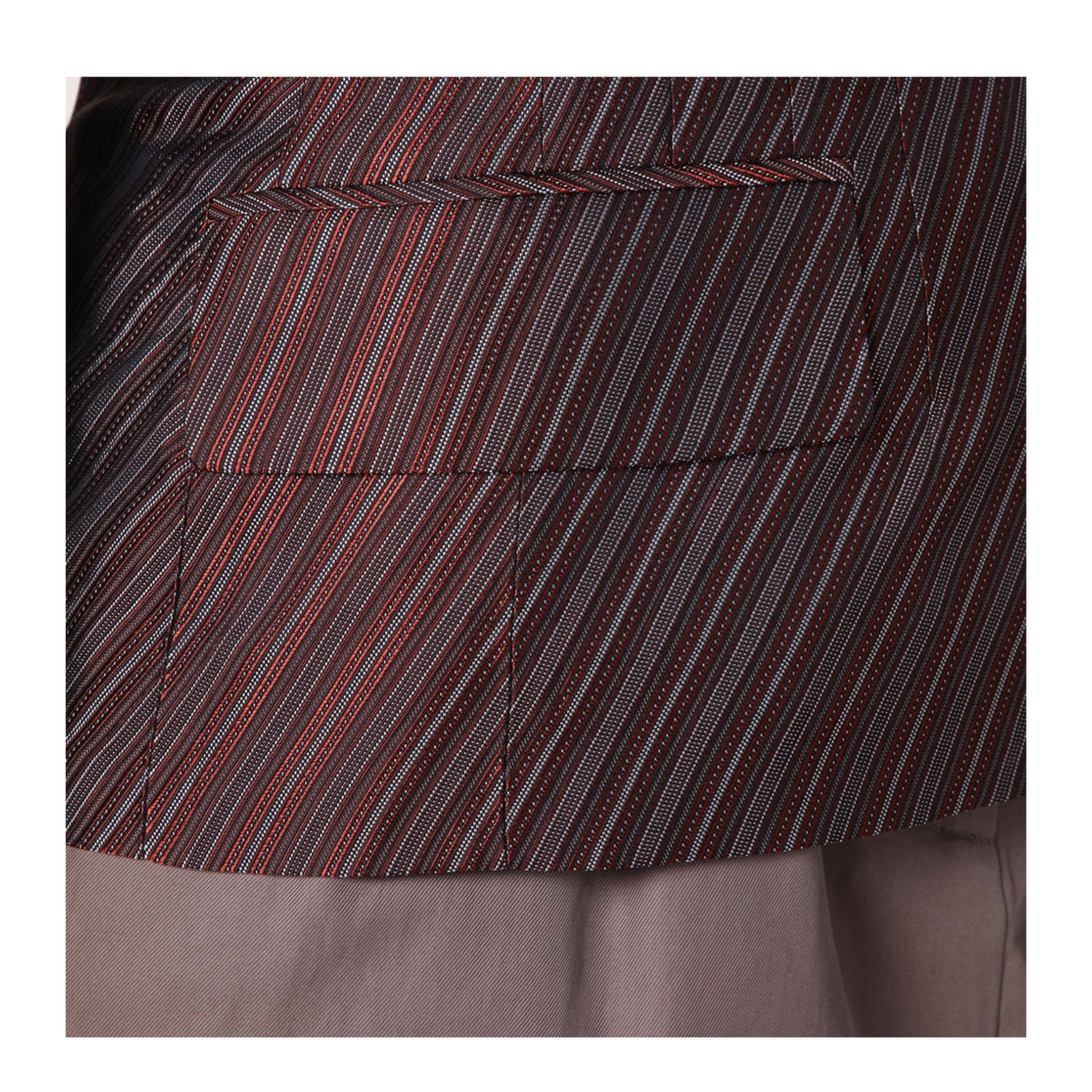 Burgundy Striped Jacket with Padded Balls - Image 2