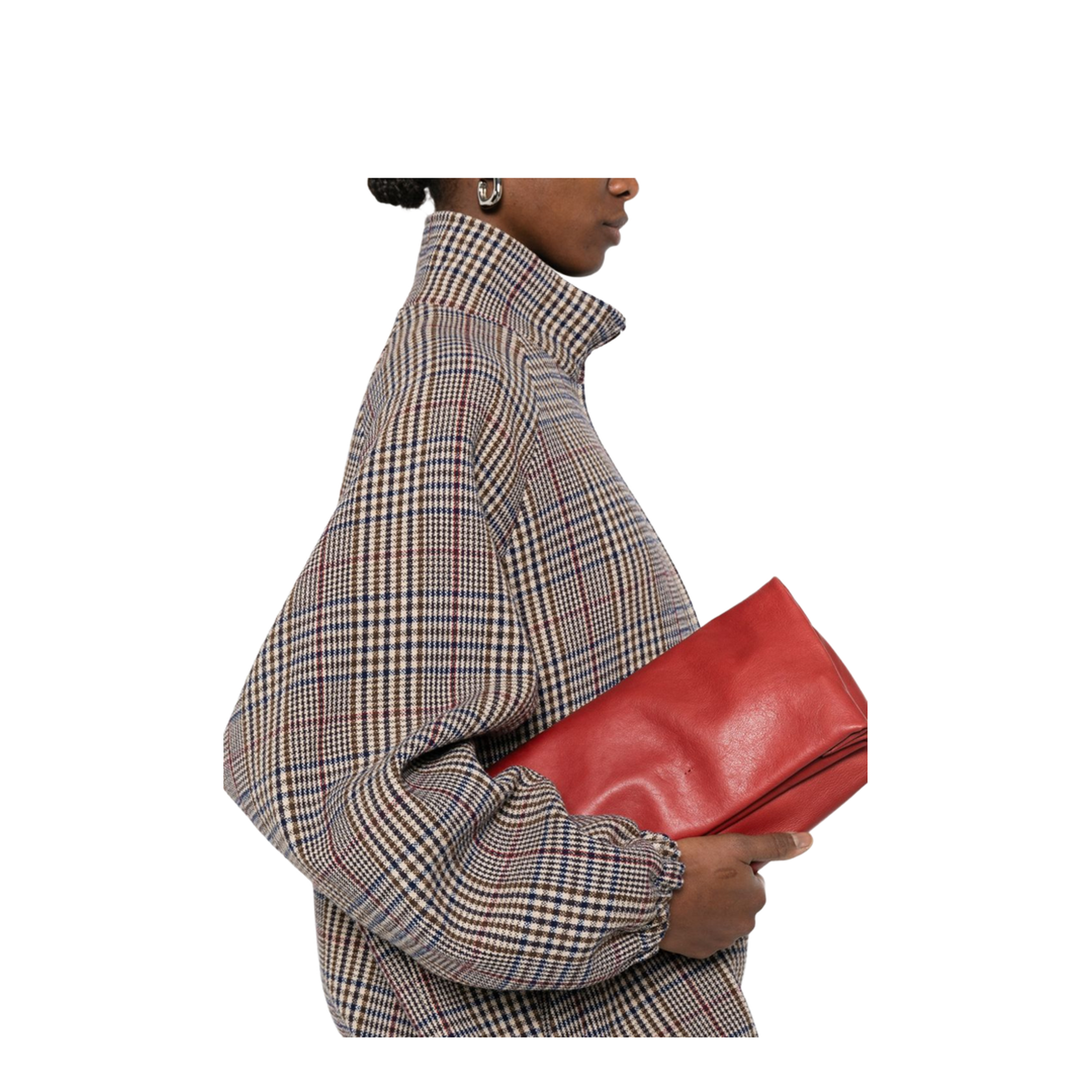 Delhi L Leather Clutch - Crimson Red - Image 5