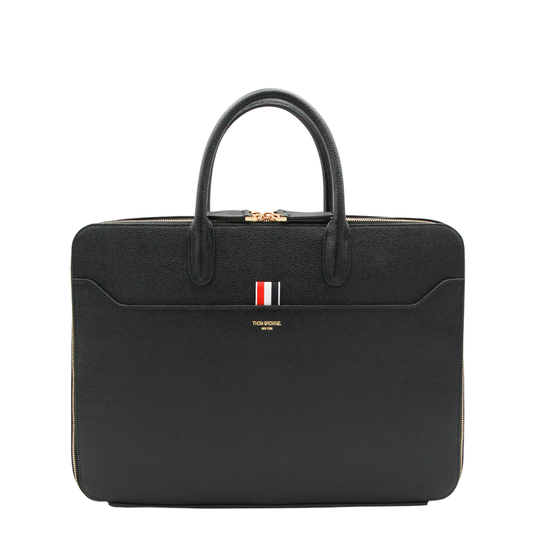 Black Double Brass Zipper Bag - Image 1