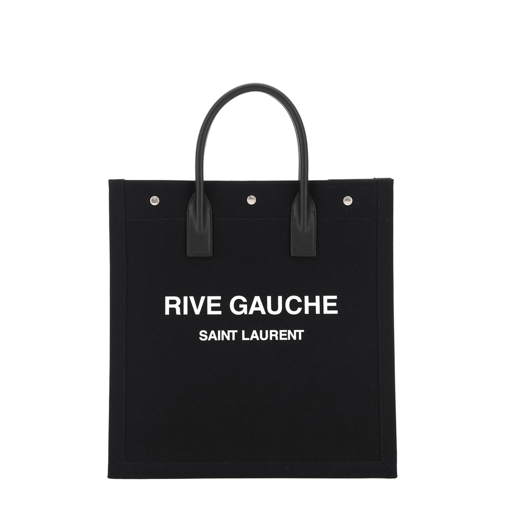 Rive Gauche North/South Tote Bag In Printed Canvas And Leather - Image 1
