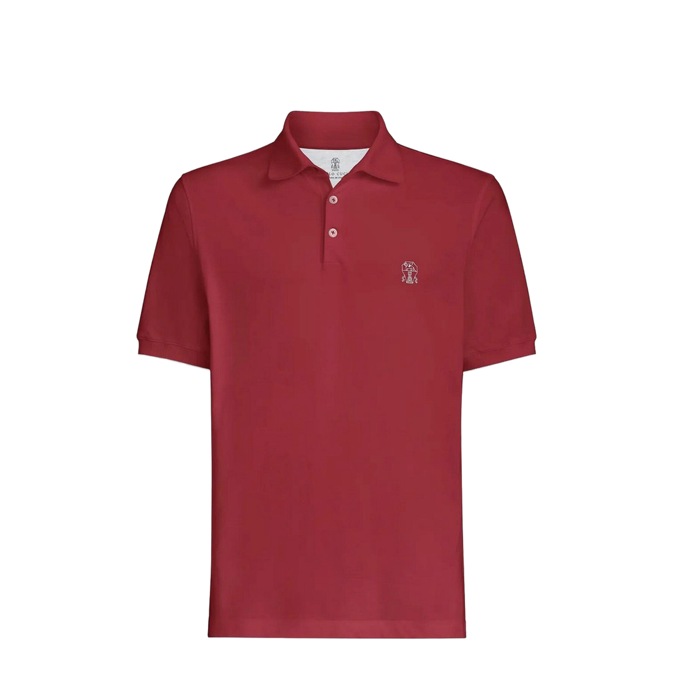 Logo Cotton Polo Shirt Burgundy - Image 1
