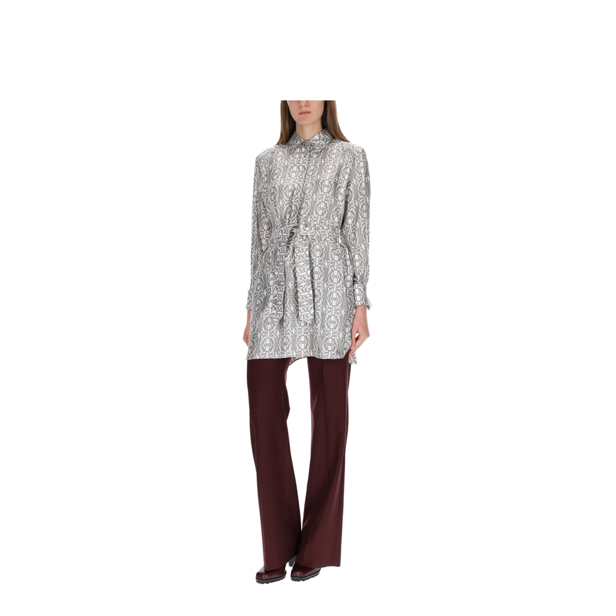 Printed Silk Chemisier Dress - Image 2
