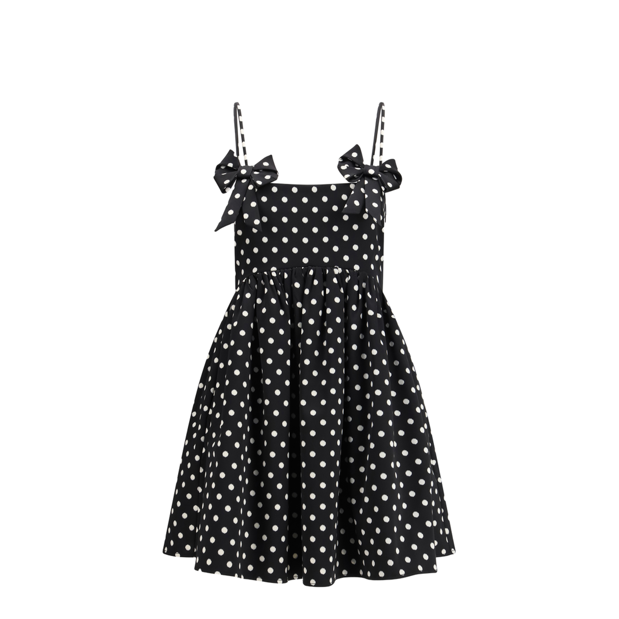 Polka-Dot Satin Mini Dress - Image 1