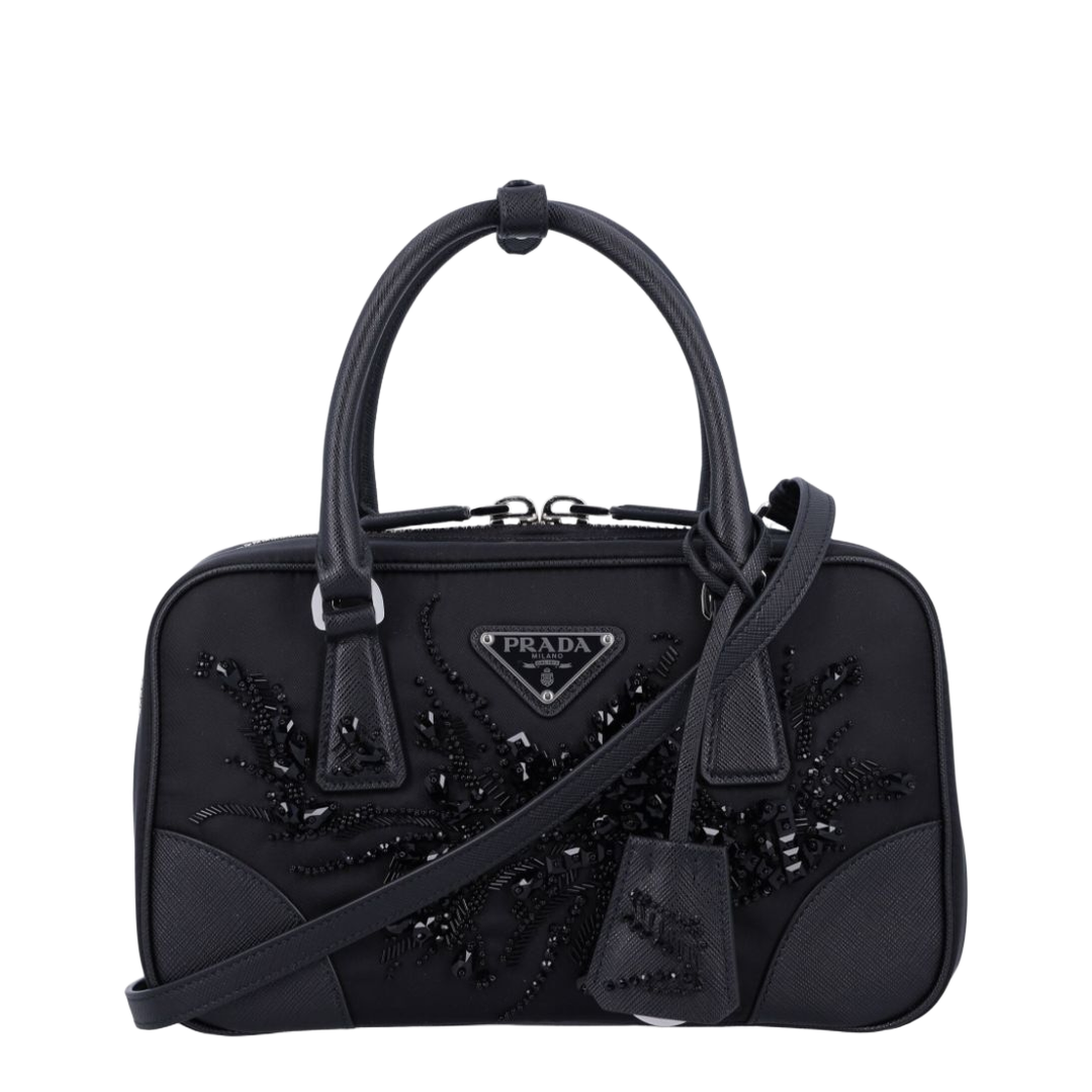 Sorelle Mini Recycled Nylon & Leather Mini Bag - Black - Image 1
