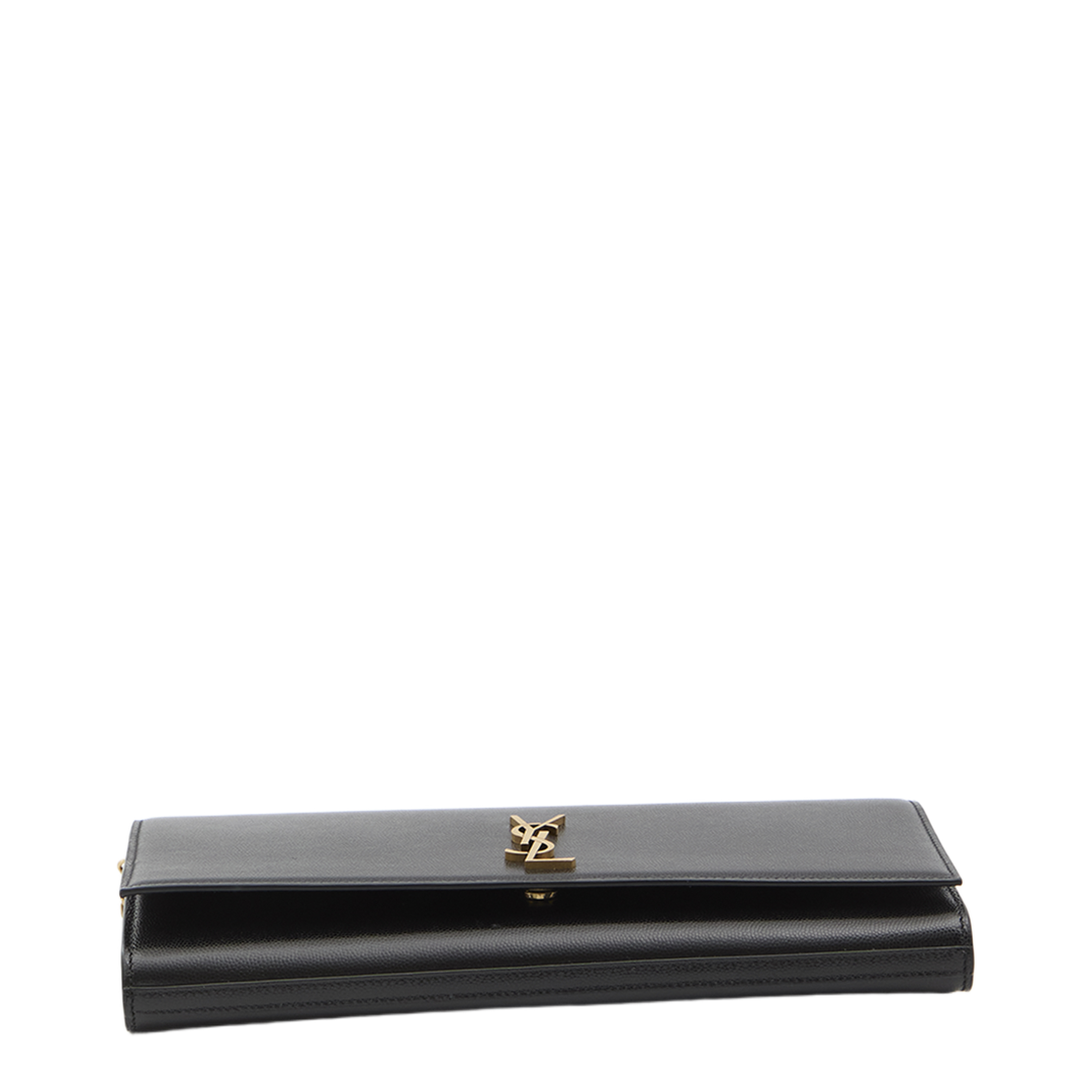 Kate Grain de Poudre Leather Clutch - Black - Image 3