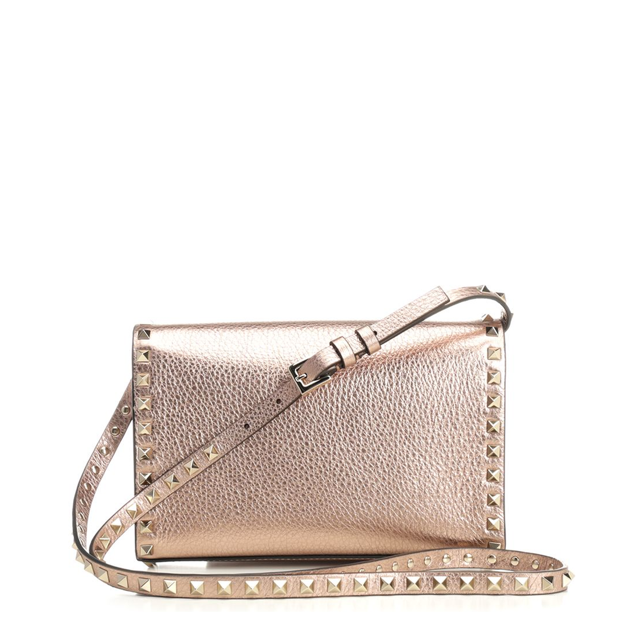 Rockstud Small Laminated Calfskin Crossbody - Rose Cannelle - Image 2