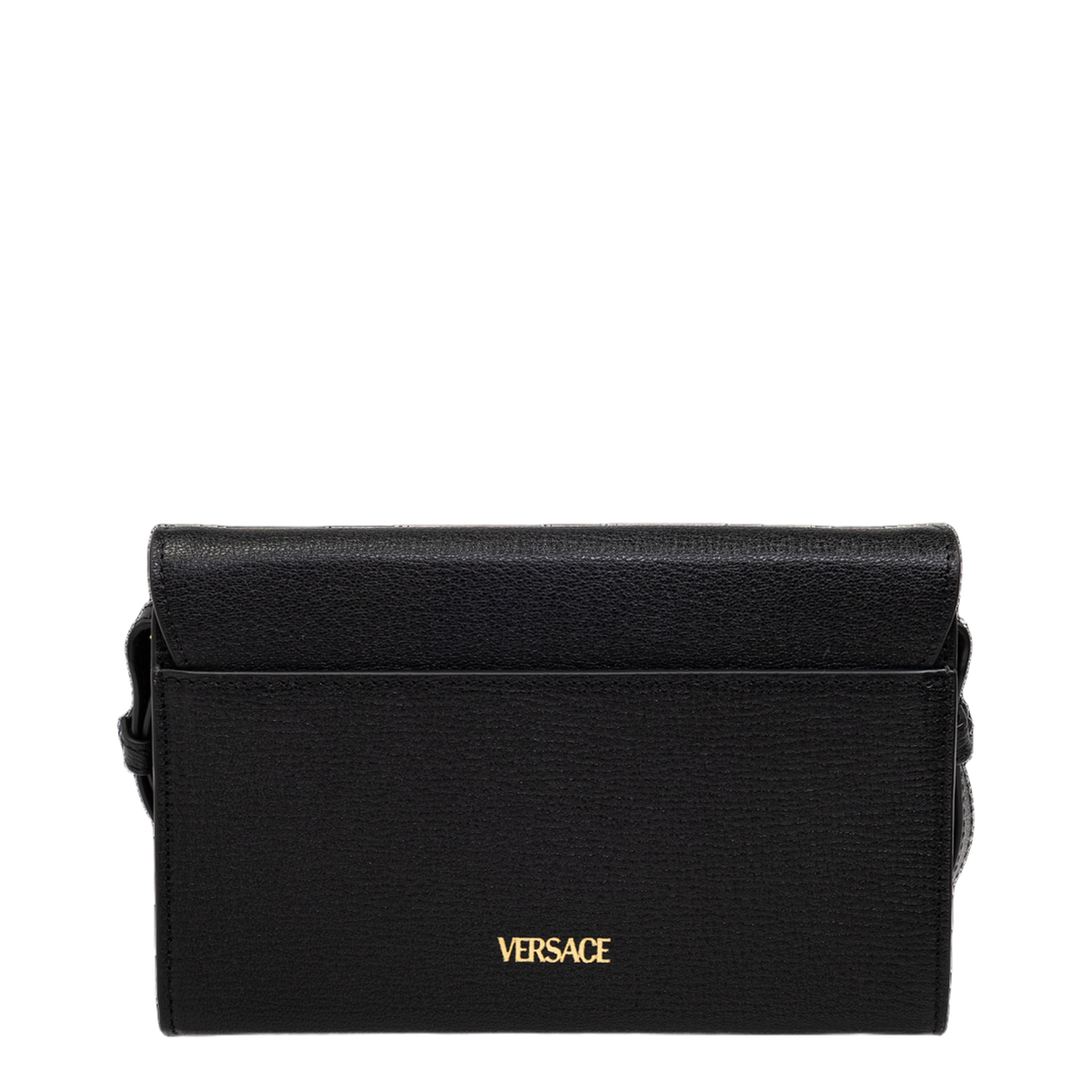 Medusa Biggie Goat Leather Messenger Bag - Black/Gold - Image 5