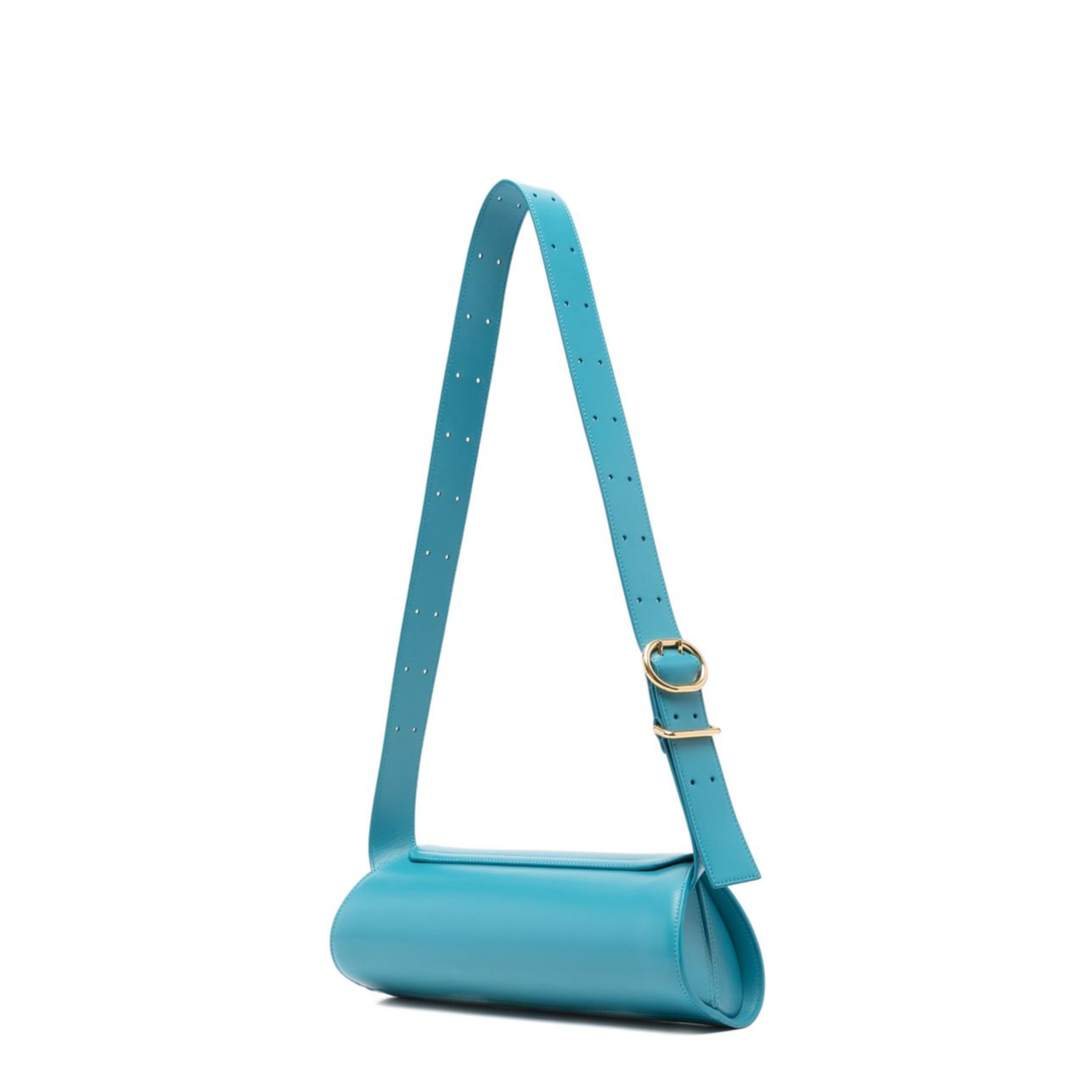 Cannolo Small Calf Leather Shoulder Bag - Light Blue - Image 3