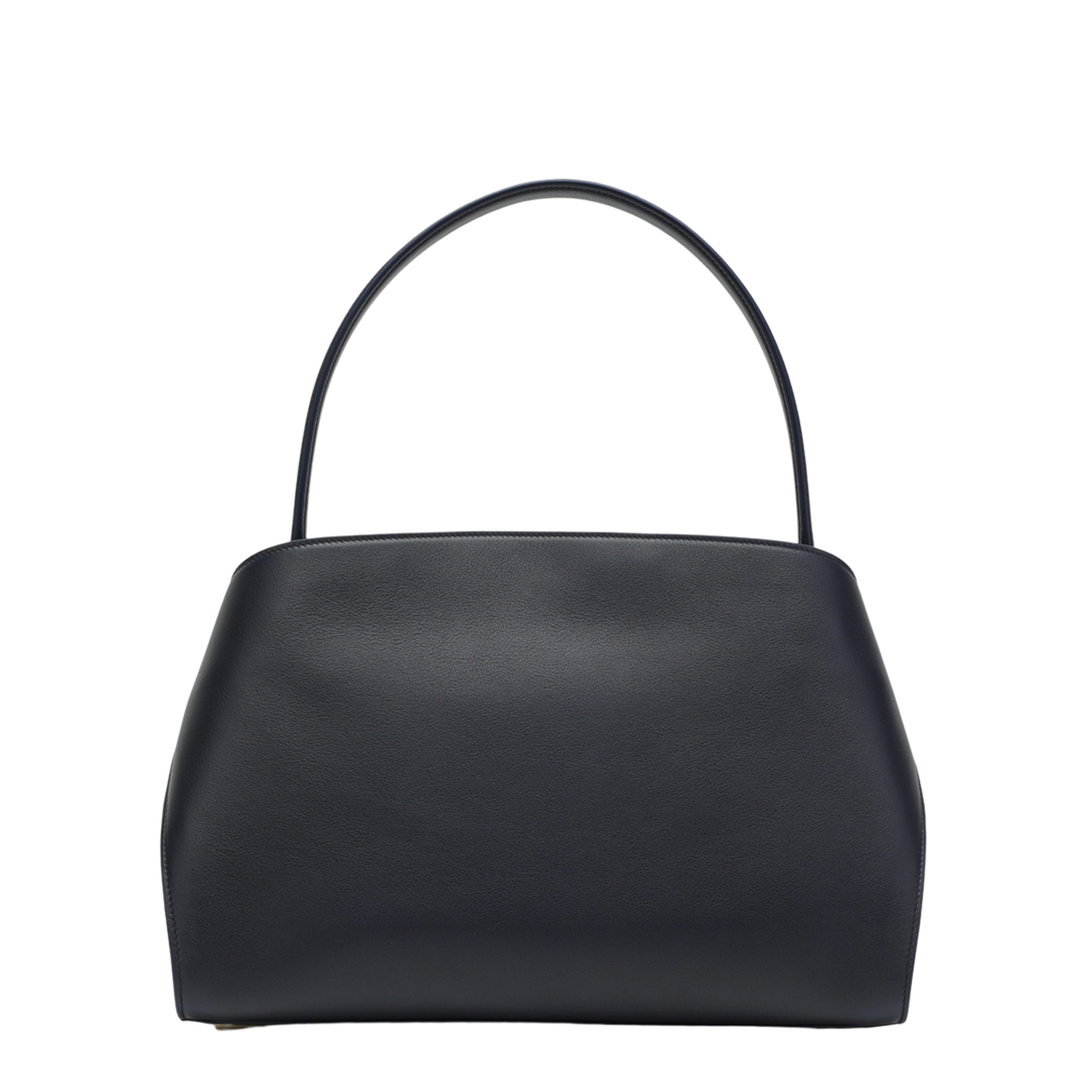 Navy Blue Hug Soft M Handbag in Leather - Image 2
