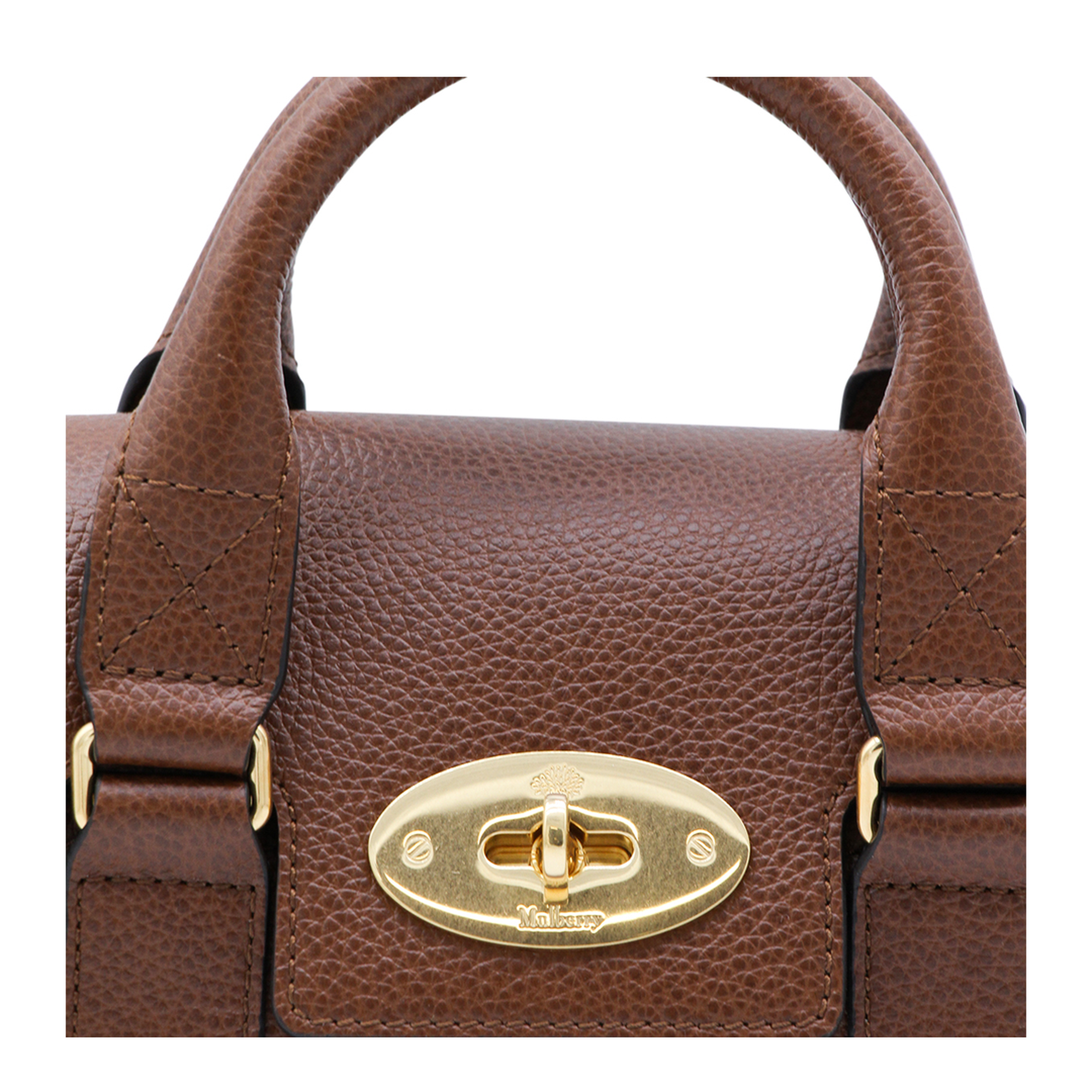 Mini Bayswater Mini Small Classic Grain Top Handle Bag - Oak Two-Tone - Image 7