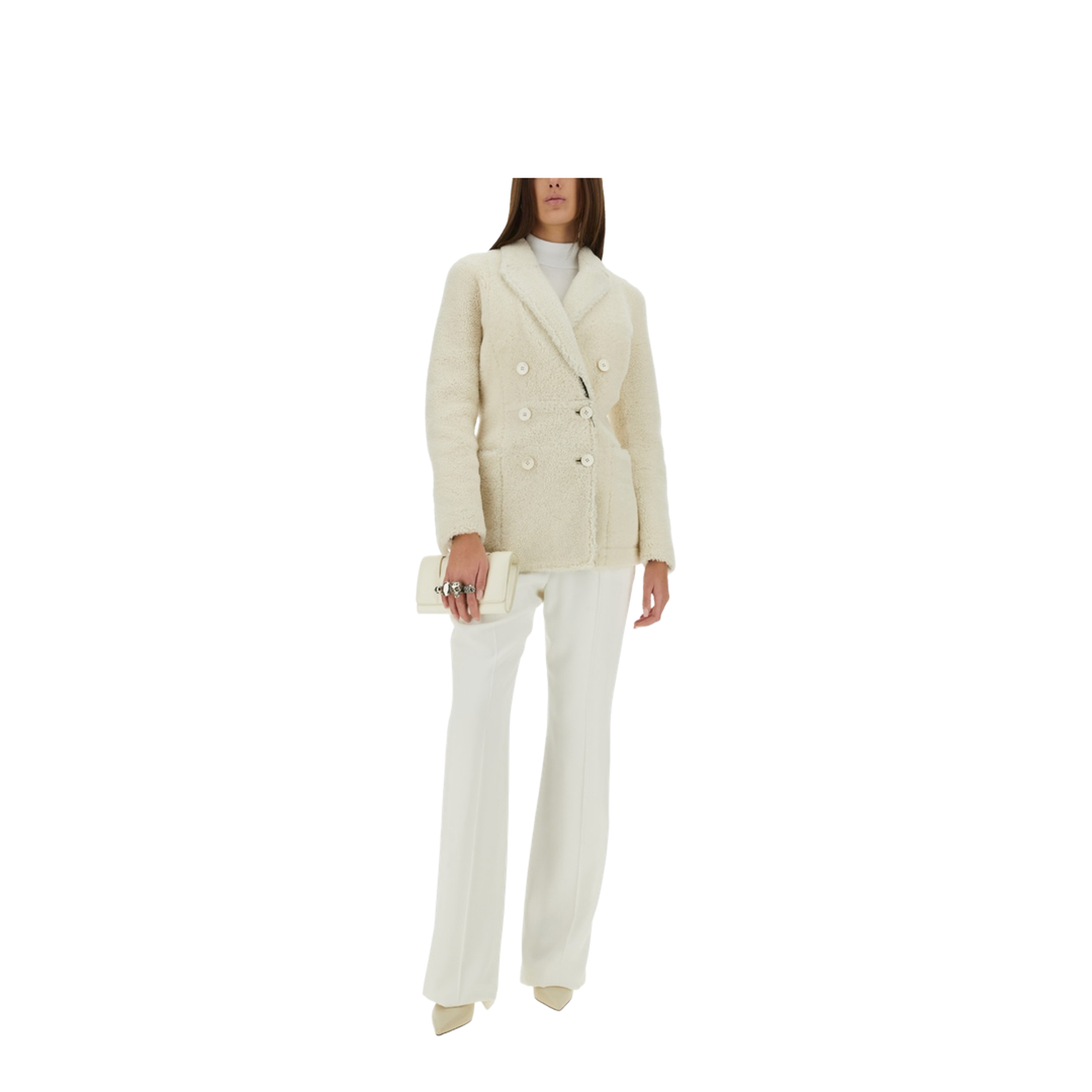 White Wool Coat - Image 2