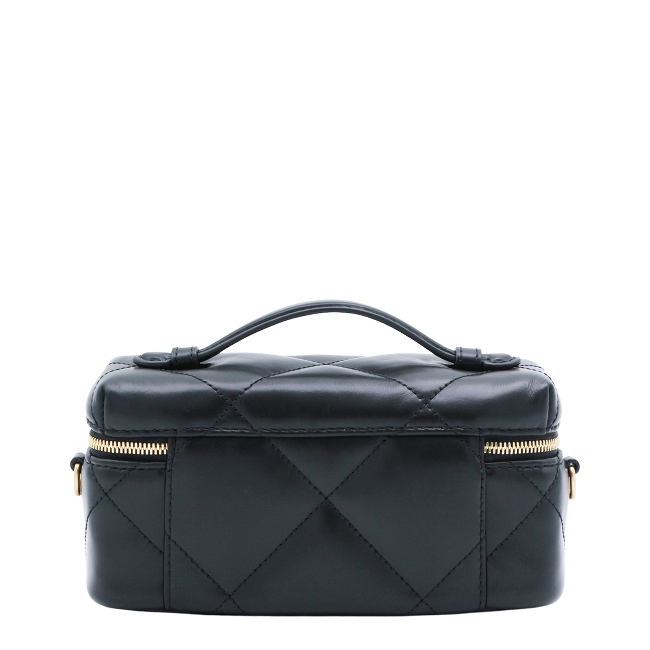 Kira Diamond Quilt Vanity Case - Black - Image 5