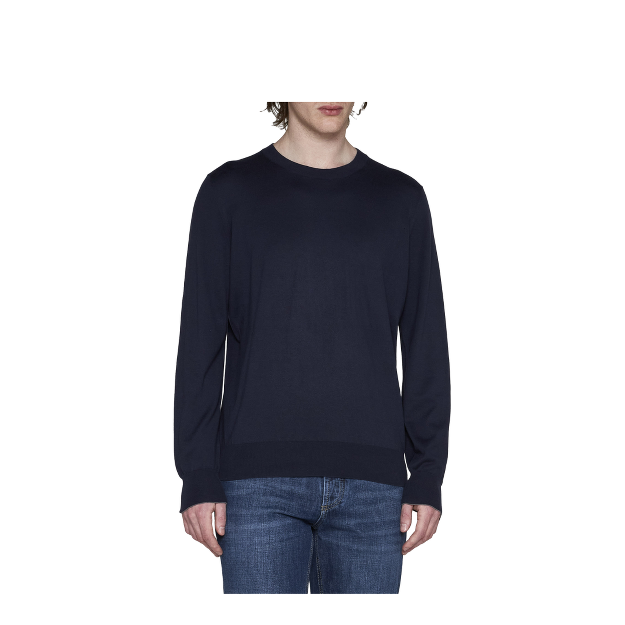Navy Blue Cotton Sweater - Image 2