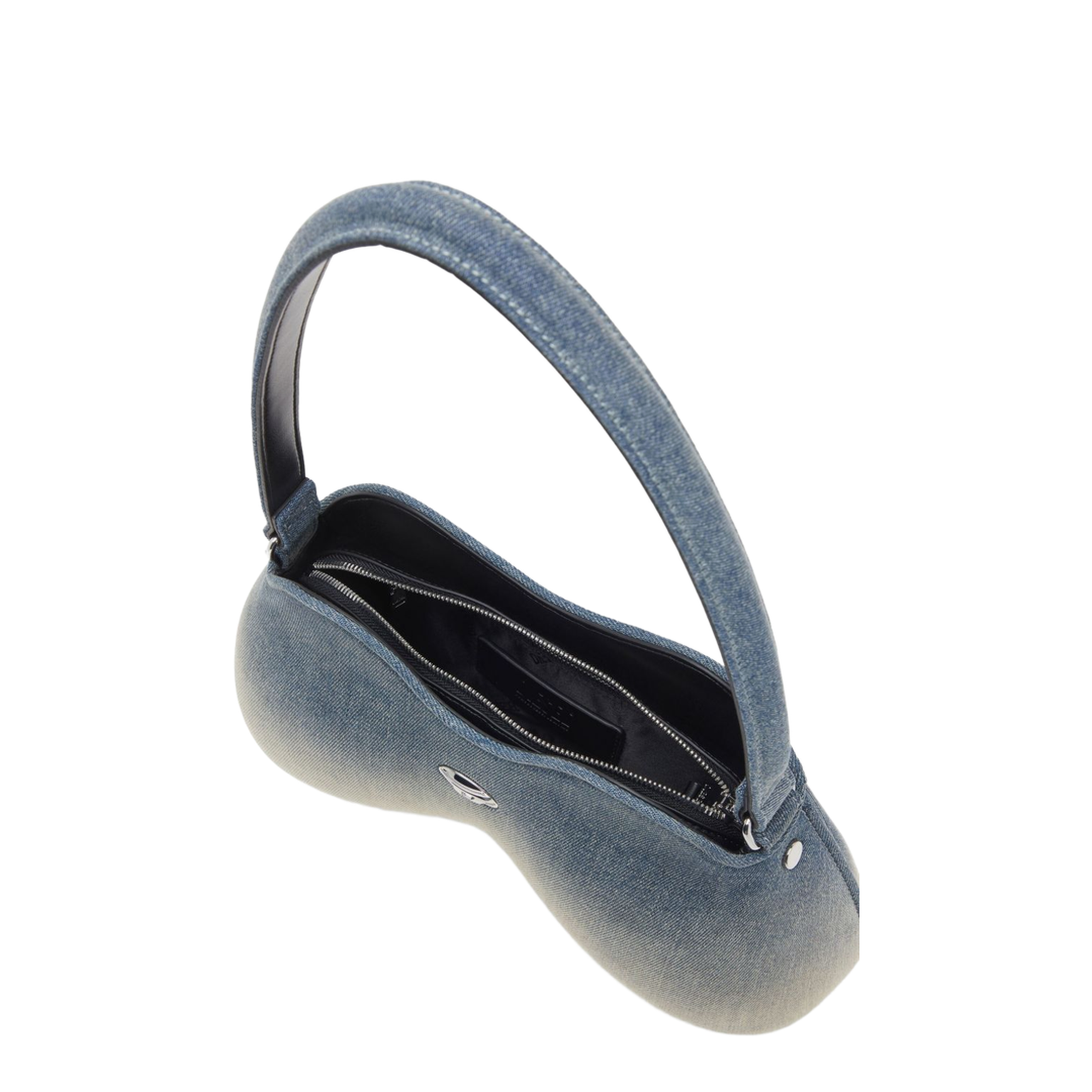 Double-D Medium Solarised Denim Shoulder Bag - Blue - Image 2