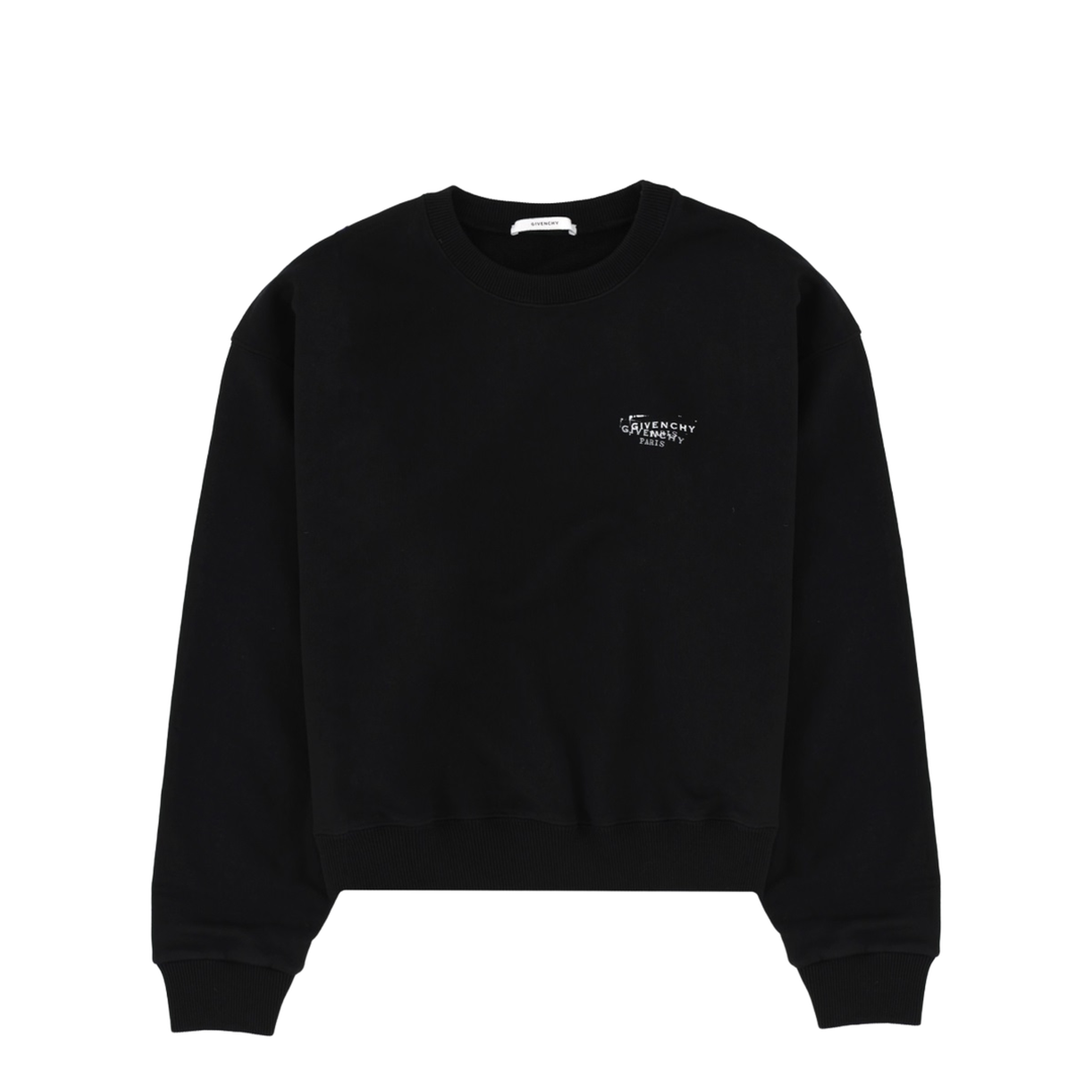 Black Brushed Cotton Sweatshirt with Logo - Image 1