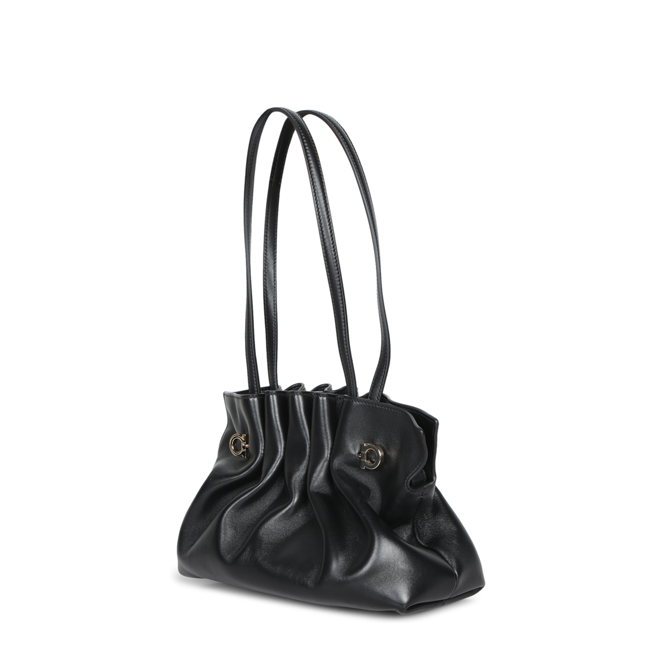 Soft-bag Small Nappa Leather Shoulder Bag - Black - Image 5