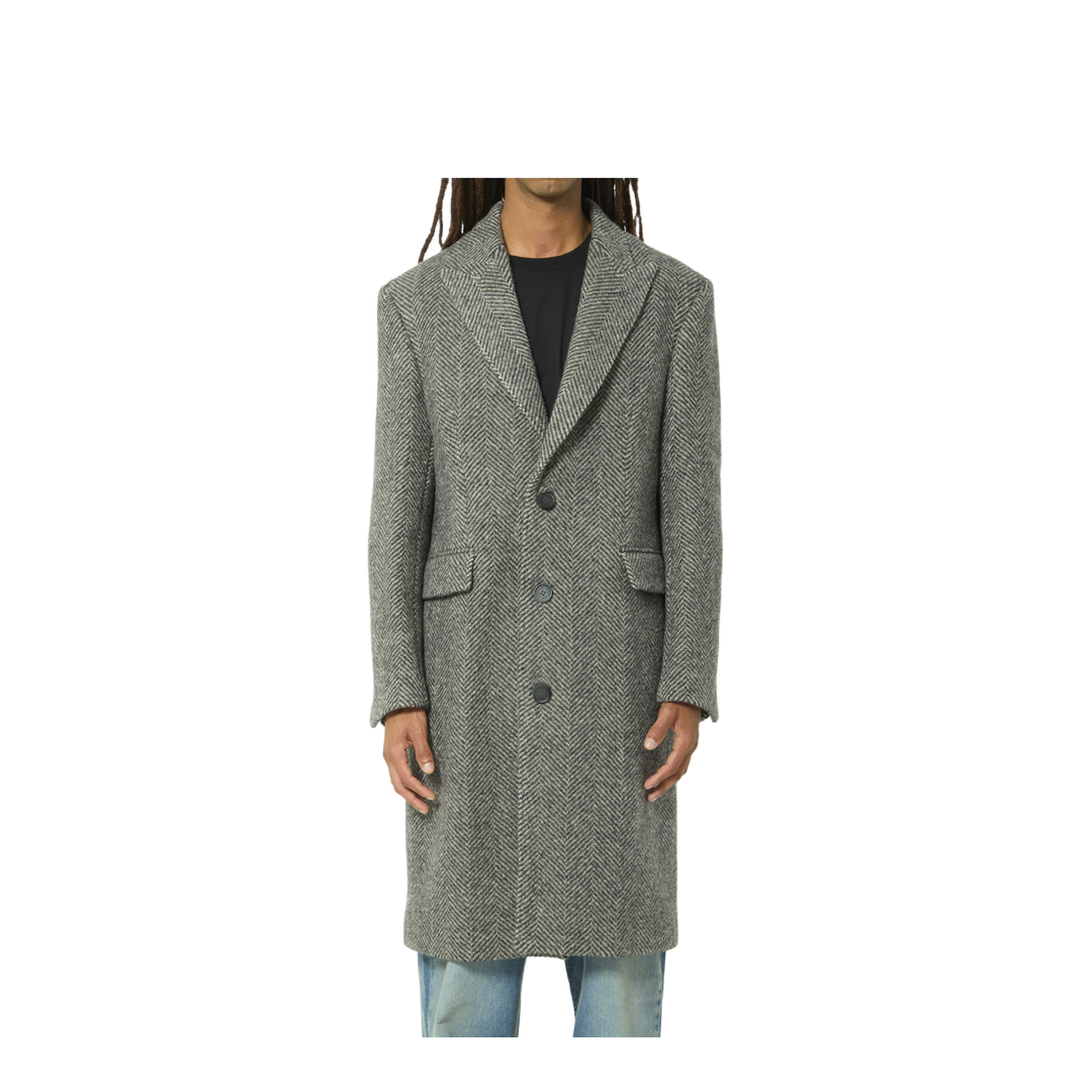 Single-breasted wool coat - Image 1