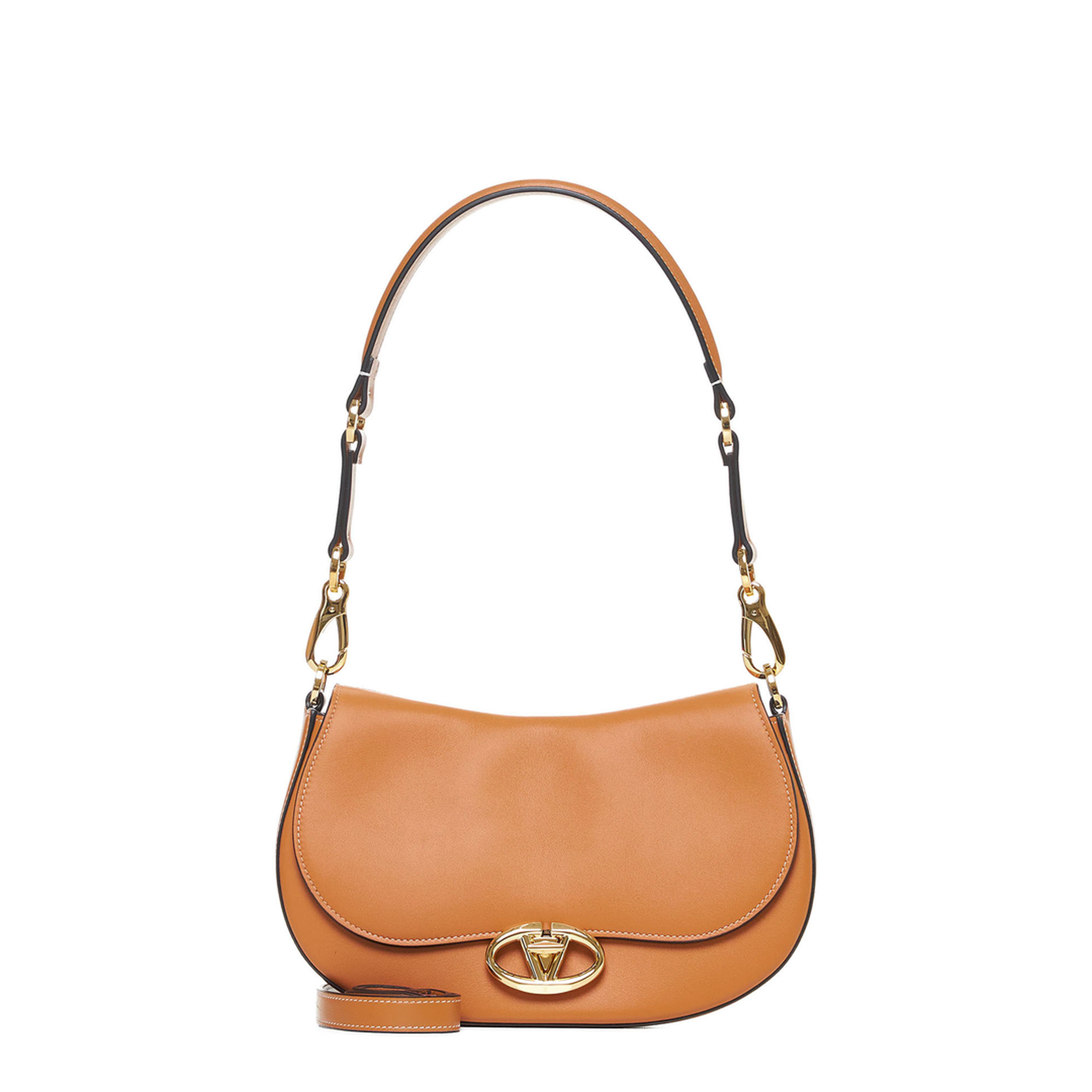 Ohval Small Calfskin Shoulder Bag - Beige - Image 1