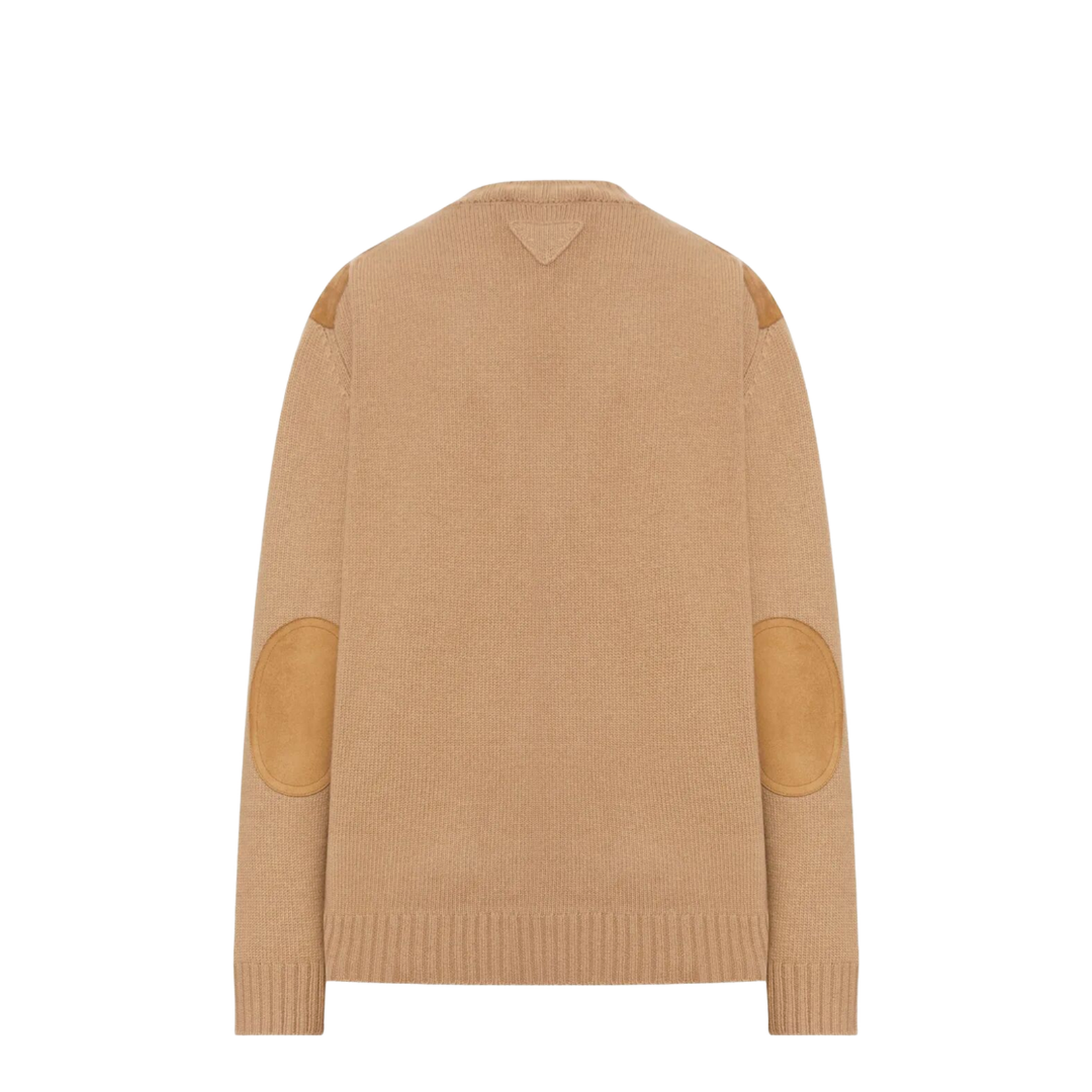 Suede Panel V-Neck Wool Sweater - Image 2