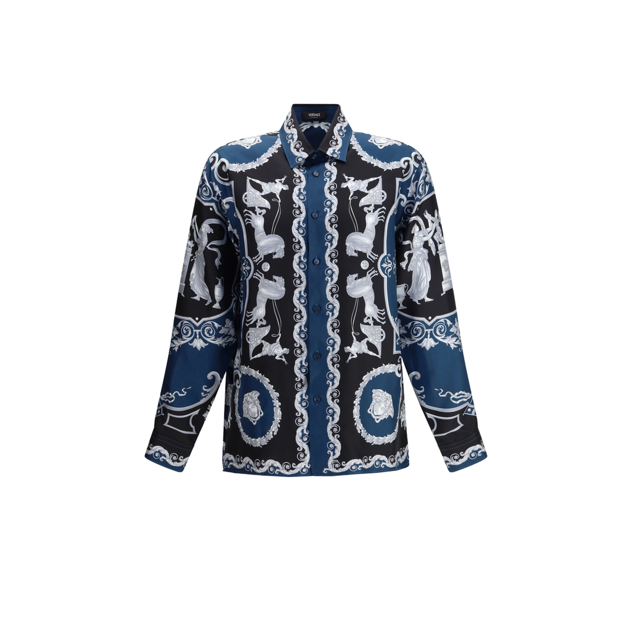Regular-fit printed silk twill shirt - Image 1