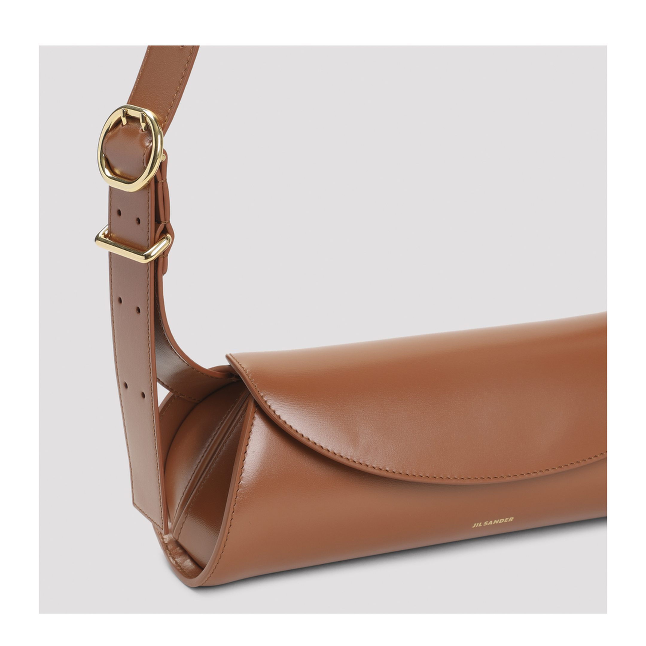 Cannolo Small Calf Leather Shoulder Bag - Tan - Image 5