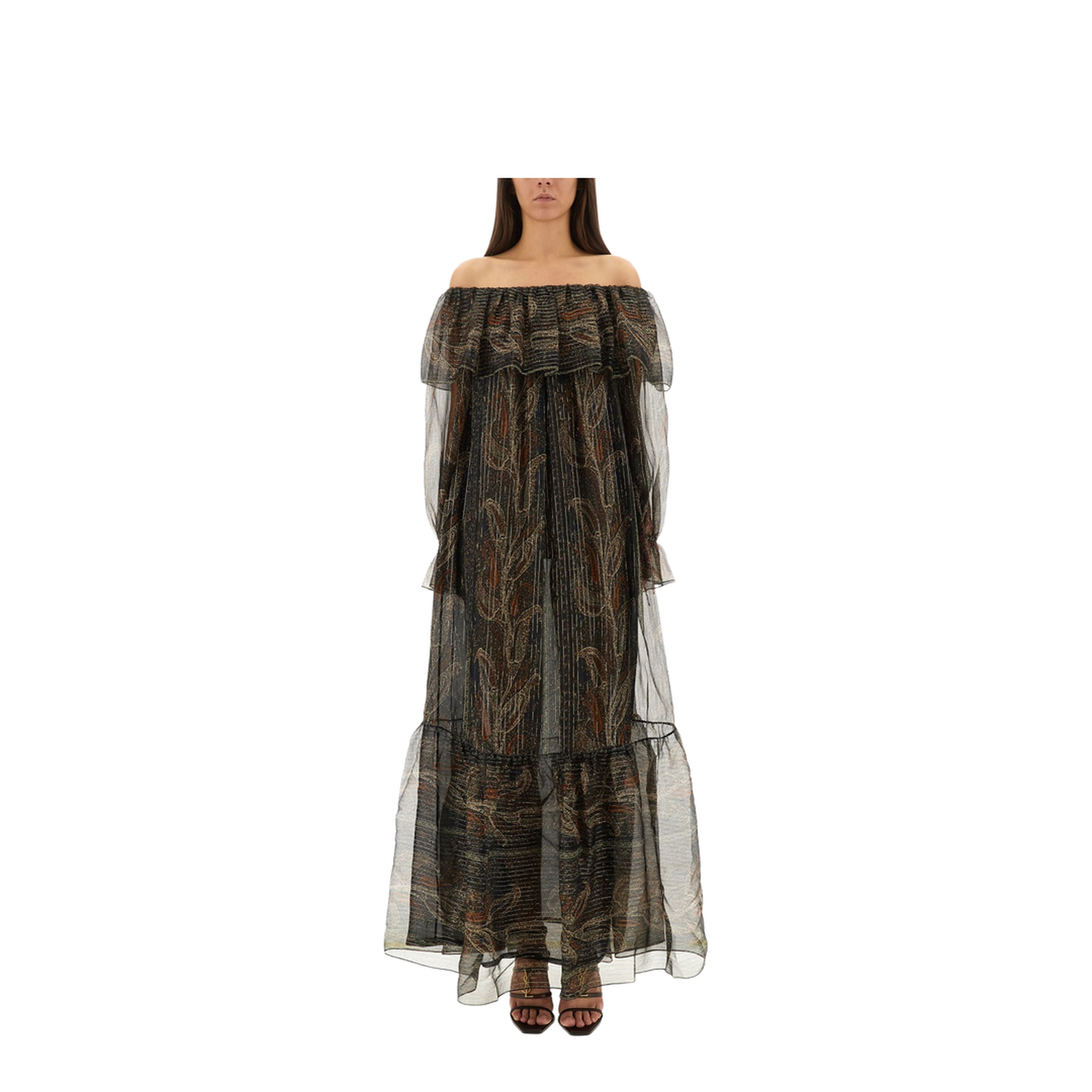 Silk Lurex Creponne Dress - Image 1