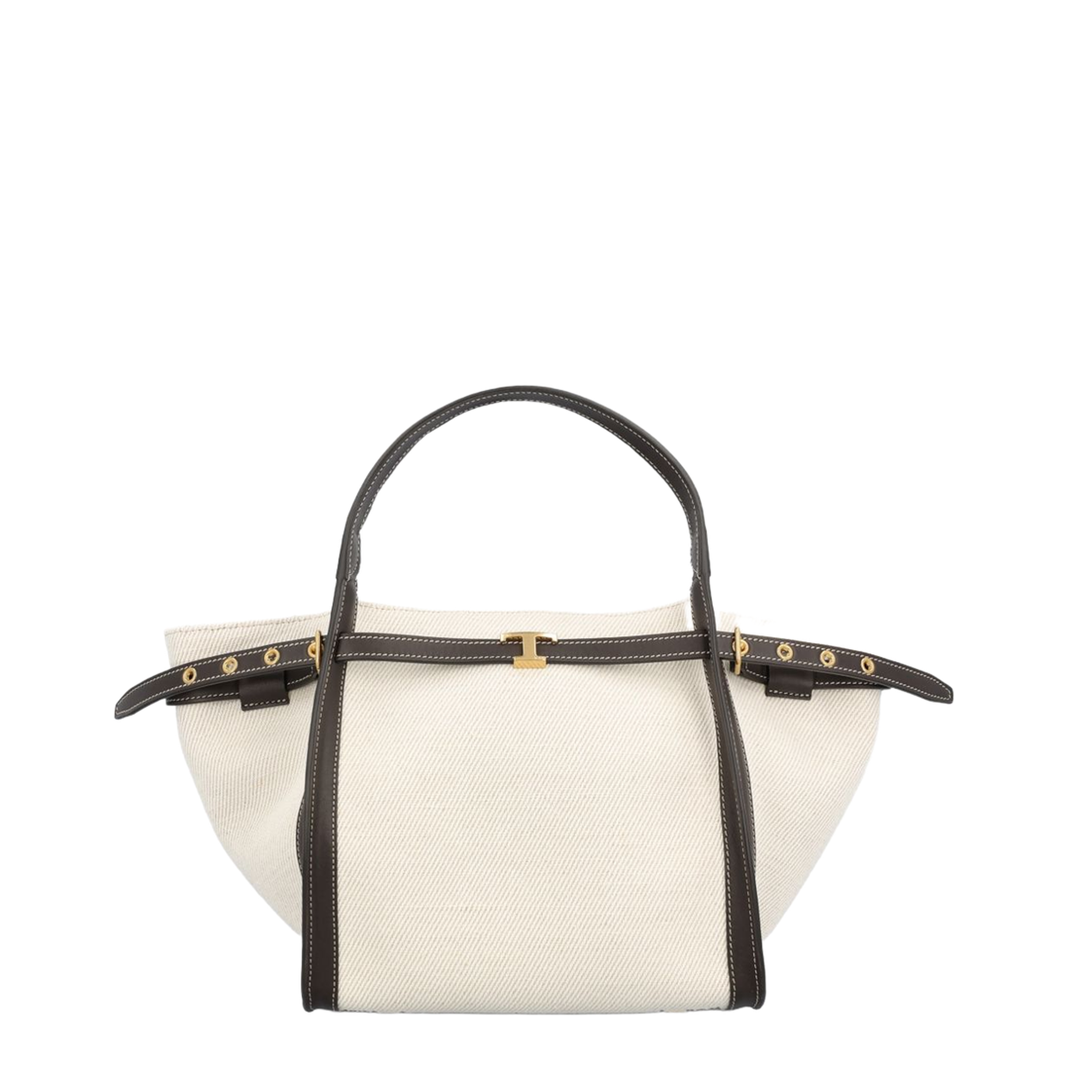 Shopping Bag Small Leather Tote - Beige - Image 1
