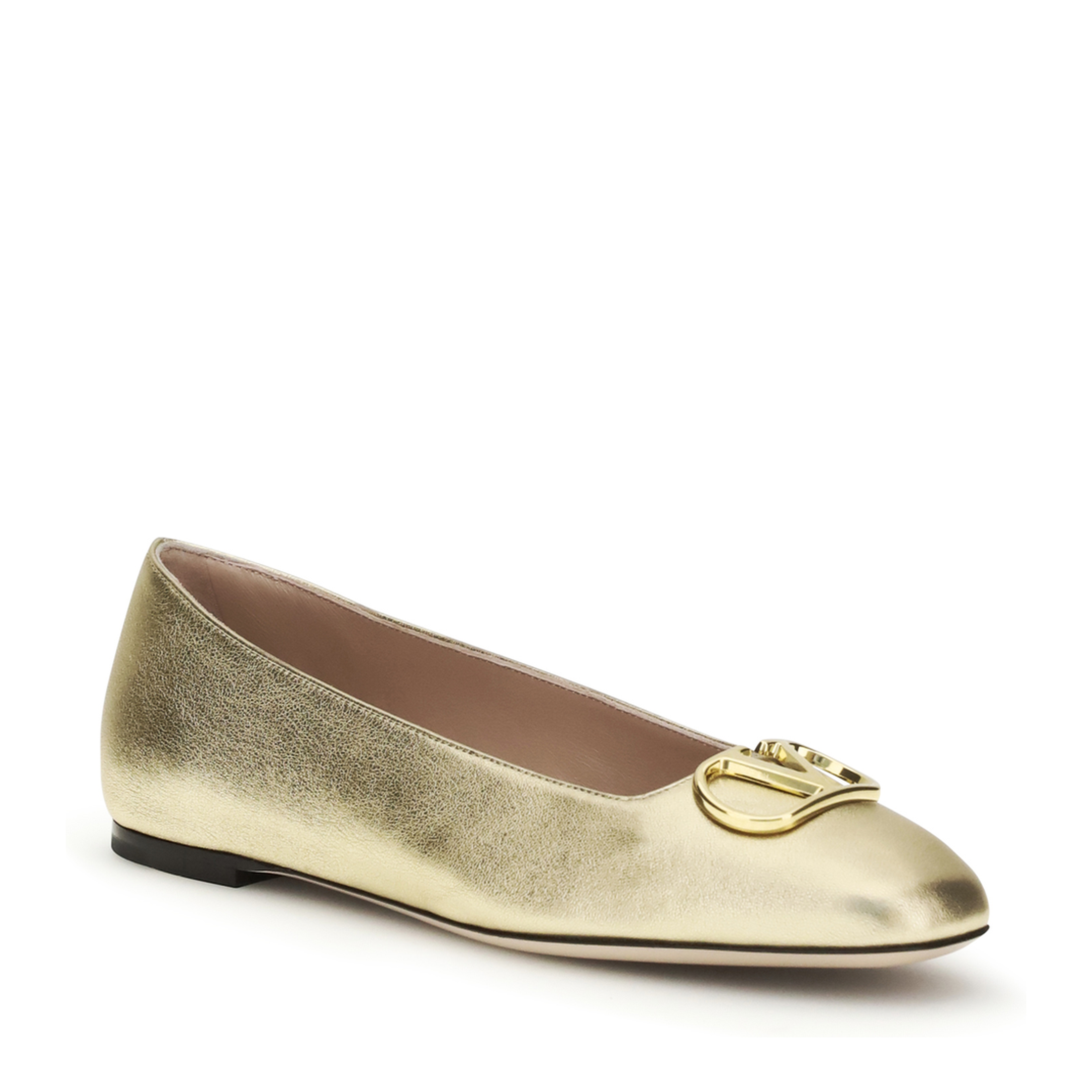 VLogo Signature Laminated Leather Ballerinas - Image 2