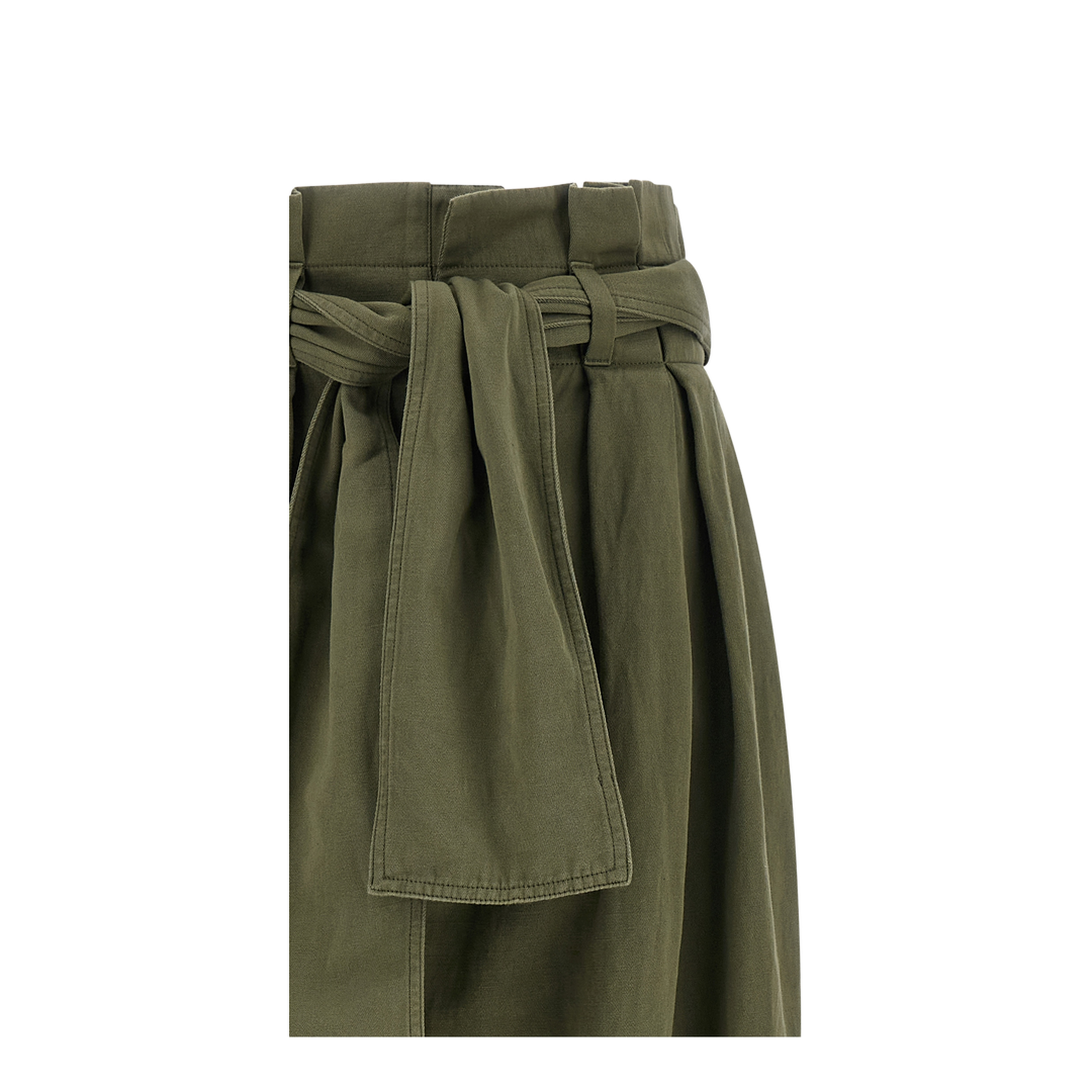 High-Waisted Denim Pants Green - Image 3