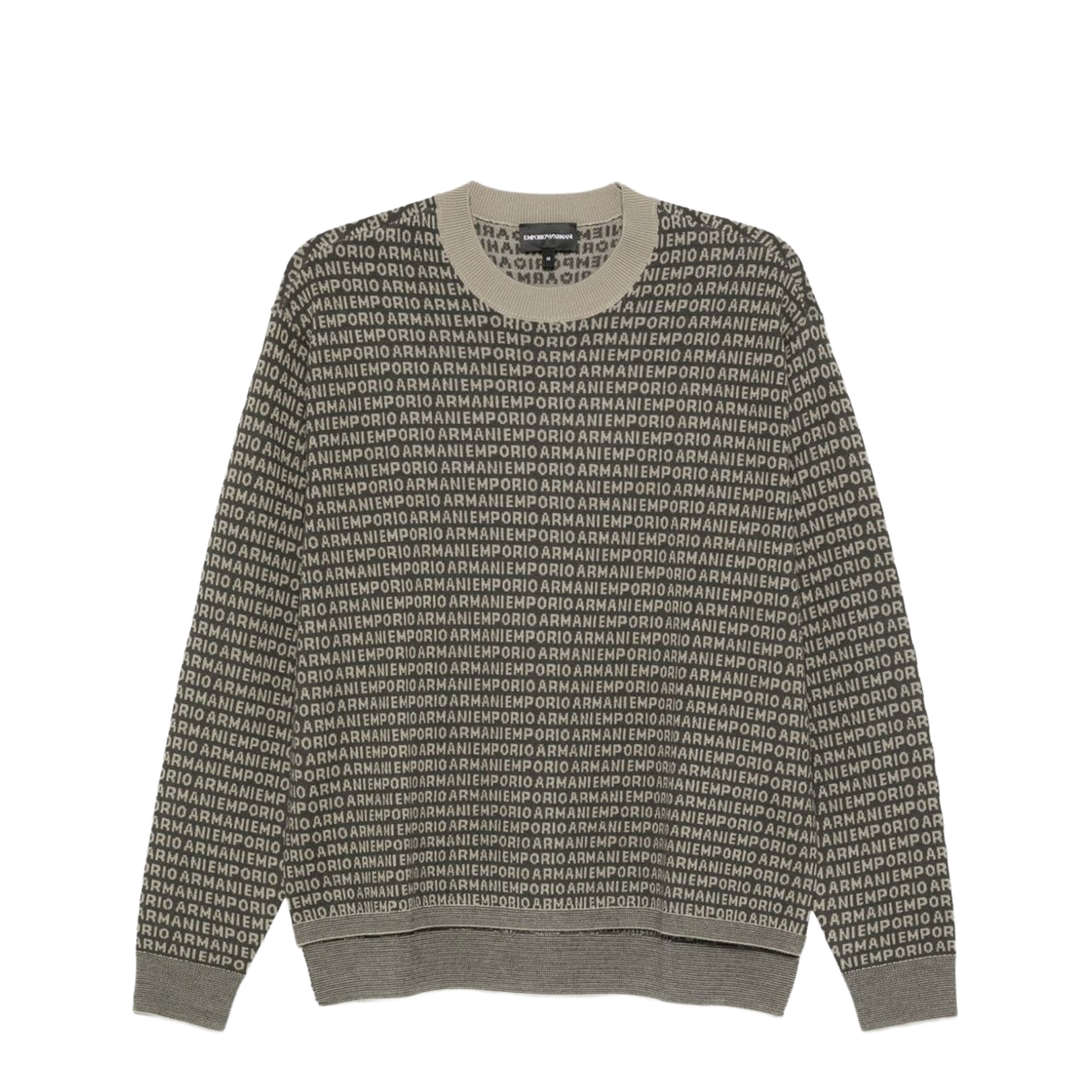Virgin-Wool Jumper with All-Over Jacquard Signature Logo - Image 1