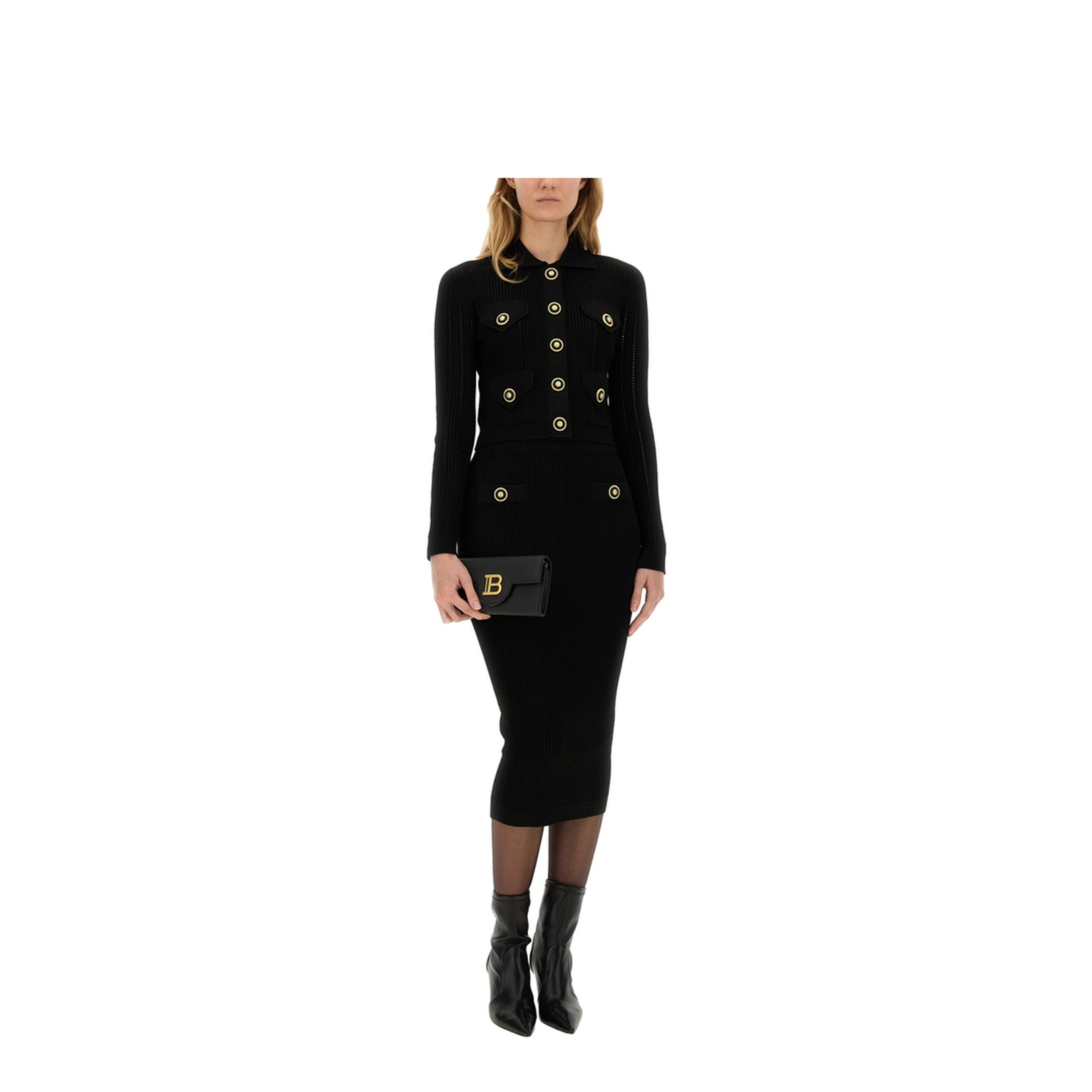 Knitted Cardigan Black - Image 2