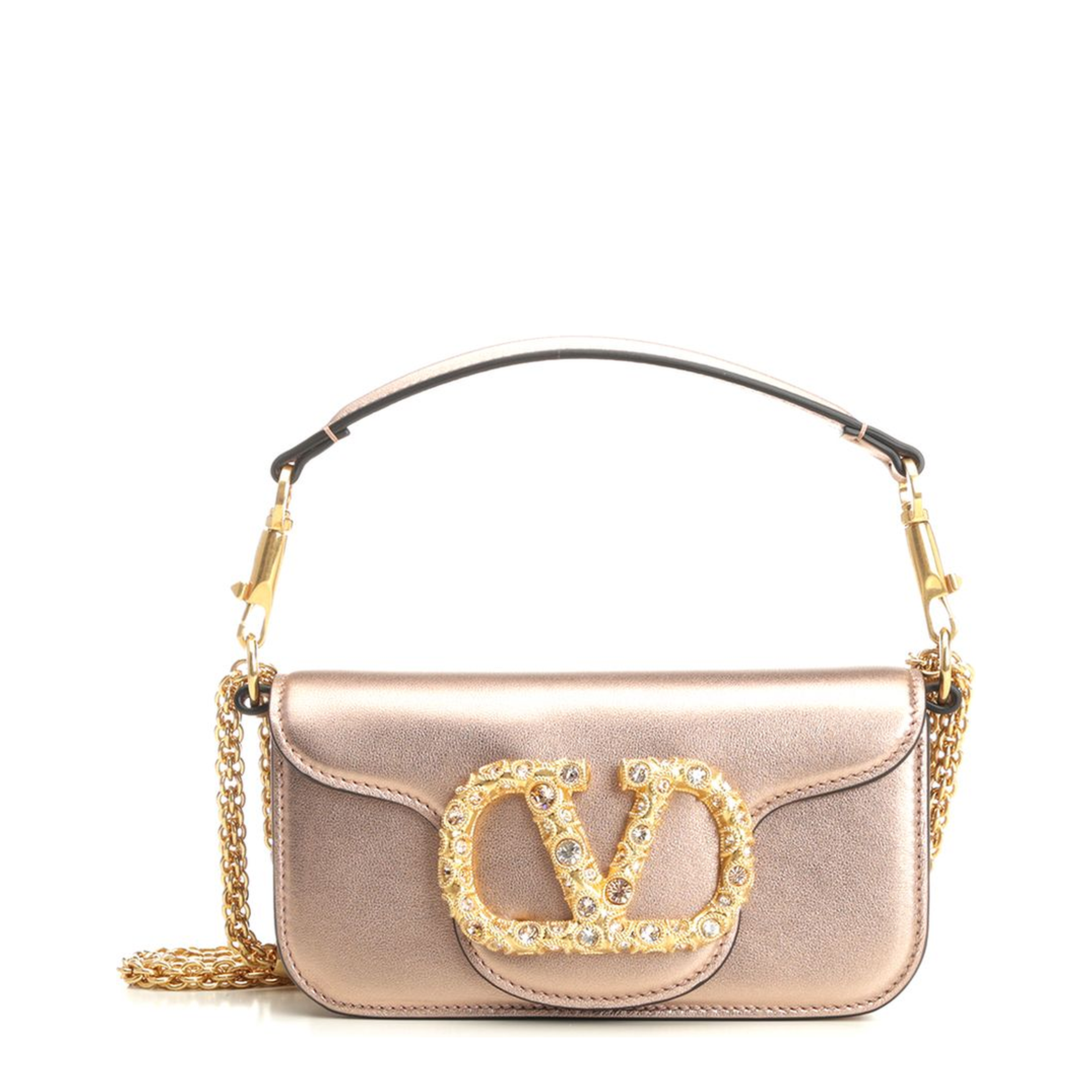 Jewel Logo Locò Small Calfskin Shoulder Bag - Rose Cannelle - Image 1