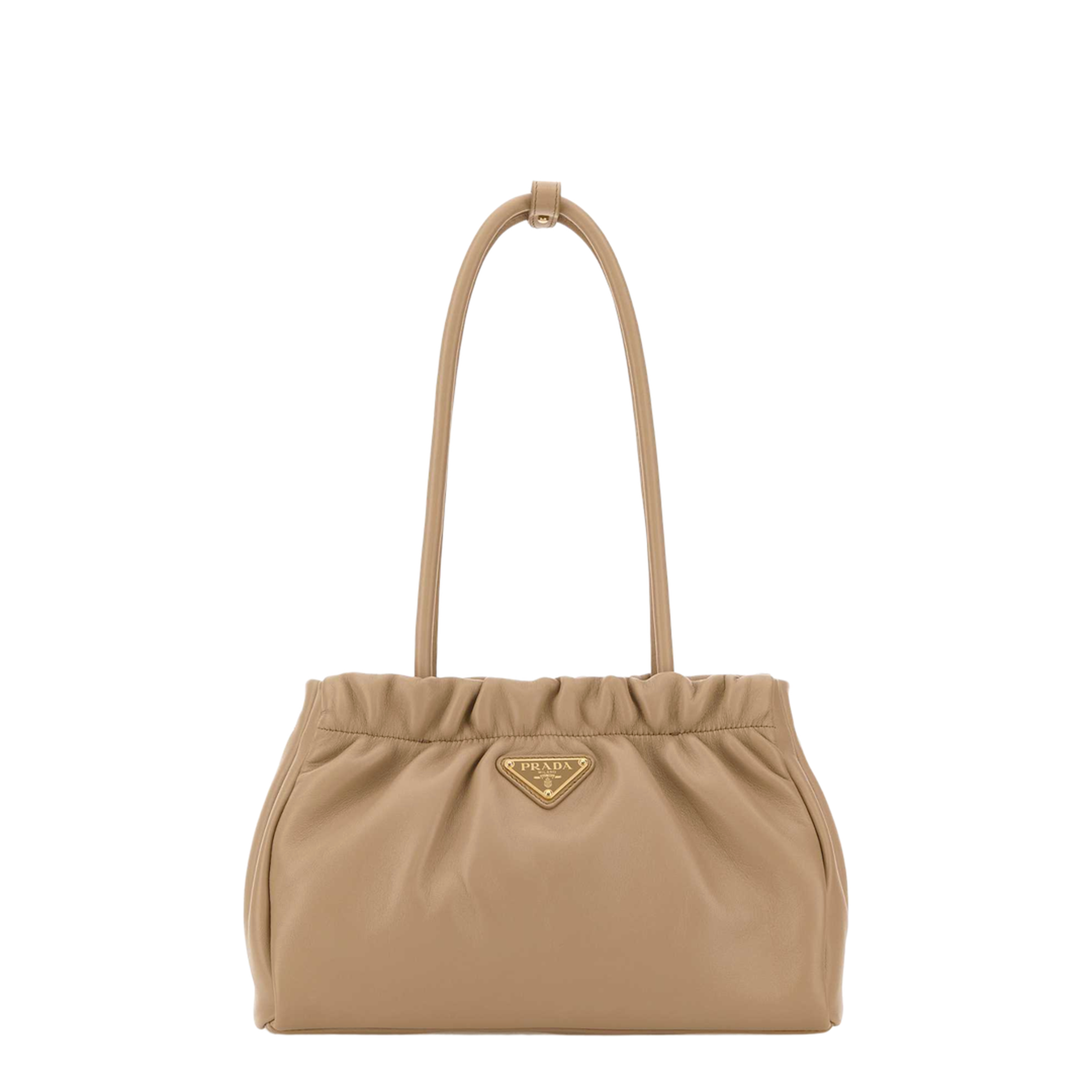 Beige Nappa Leather Shoulder Bag - Image 1