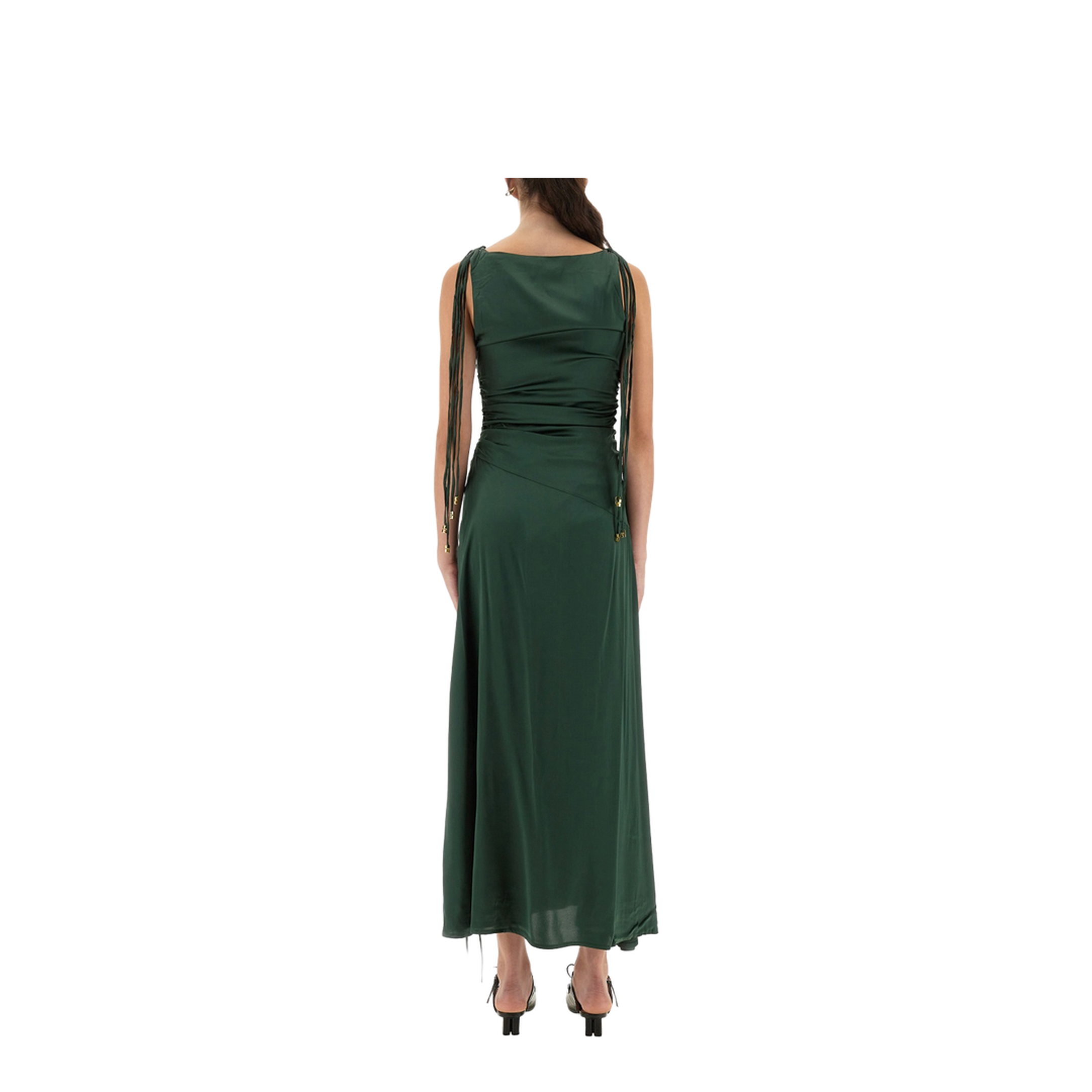 Gathered Satin Dress - Image 3