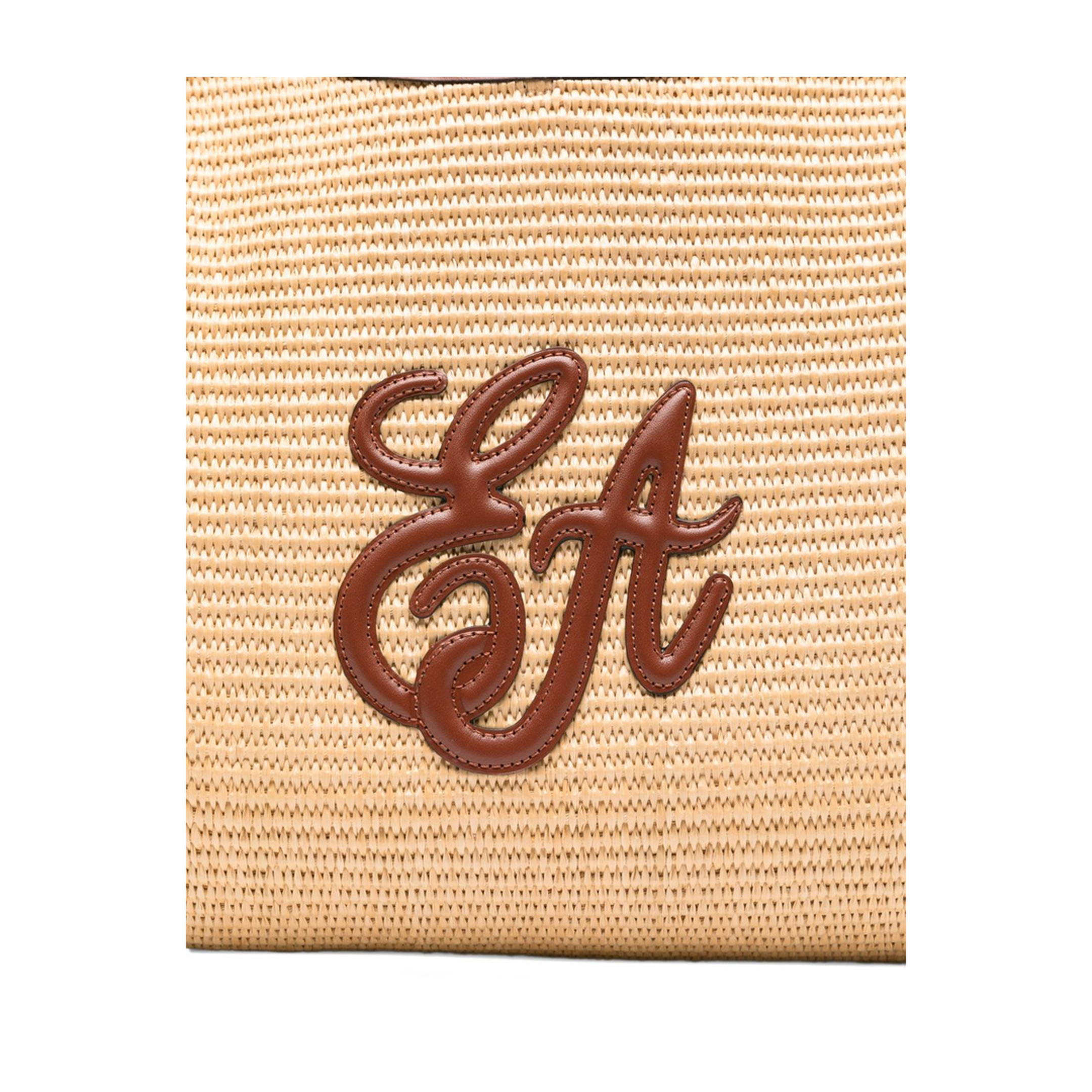 Durini 24 Woven Raffia Shopper Tote - Naturale/Siena - Image 2