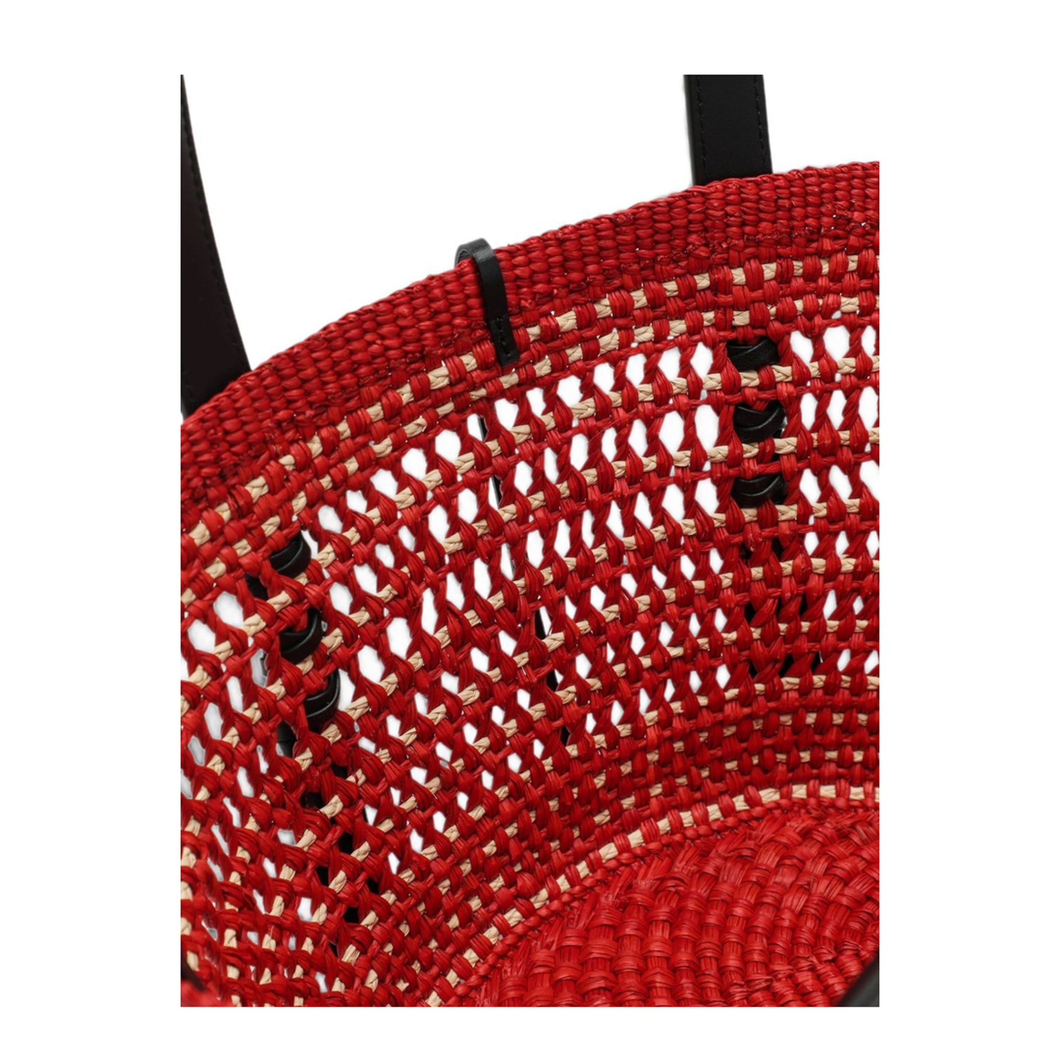 Paula’s Ibiza Small Braid Basket - Red/Natural - Image 3
