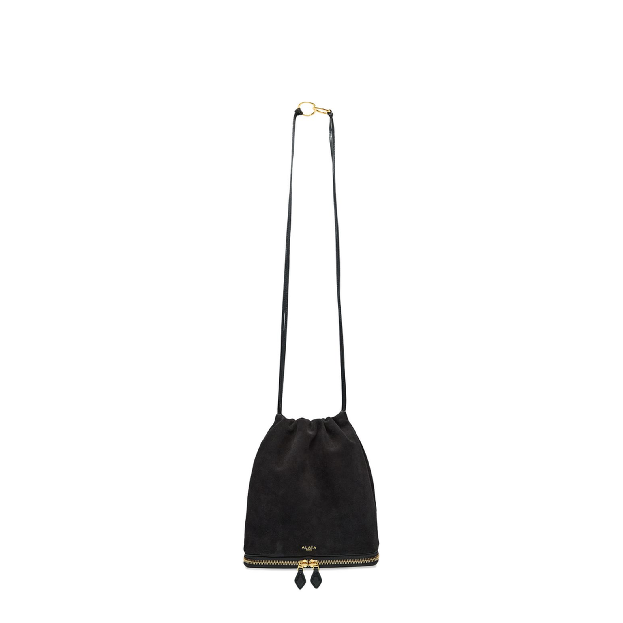 Le Pochon Bag Suede Shoulder Bag - Noir - Image 1