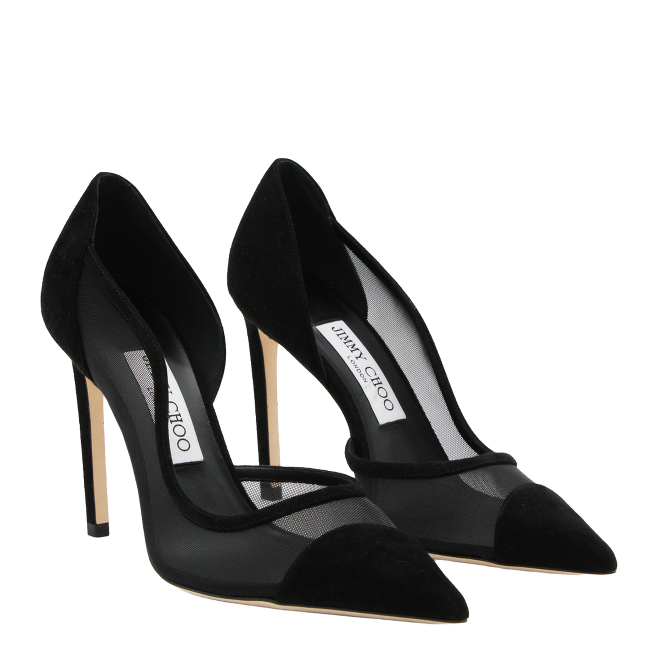 Brigitte 100 Pumps in Black Suede and Mesh - Image 3