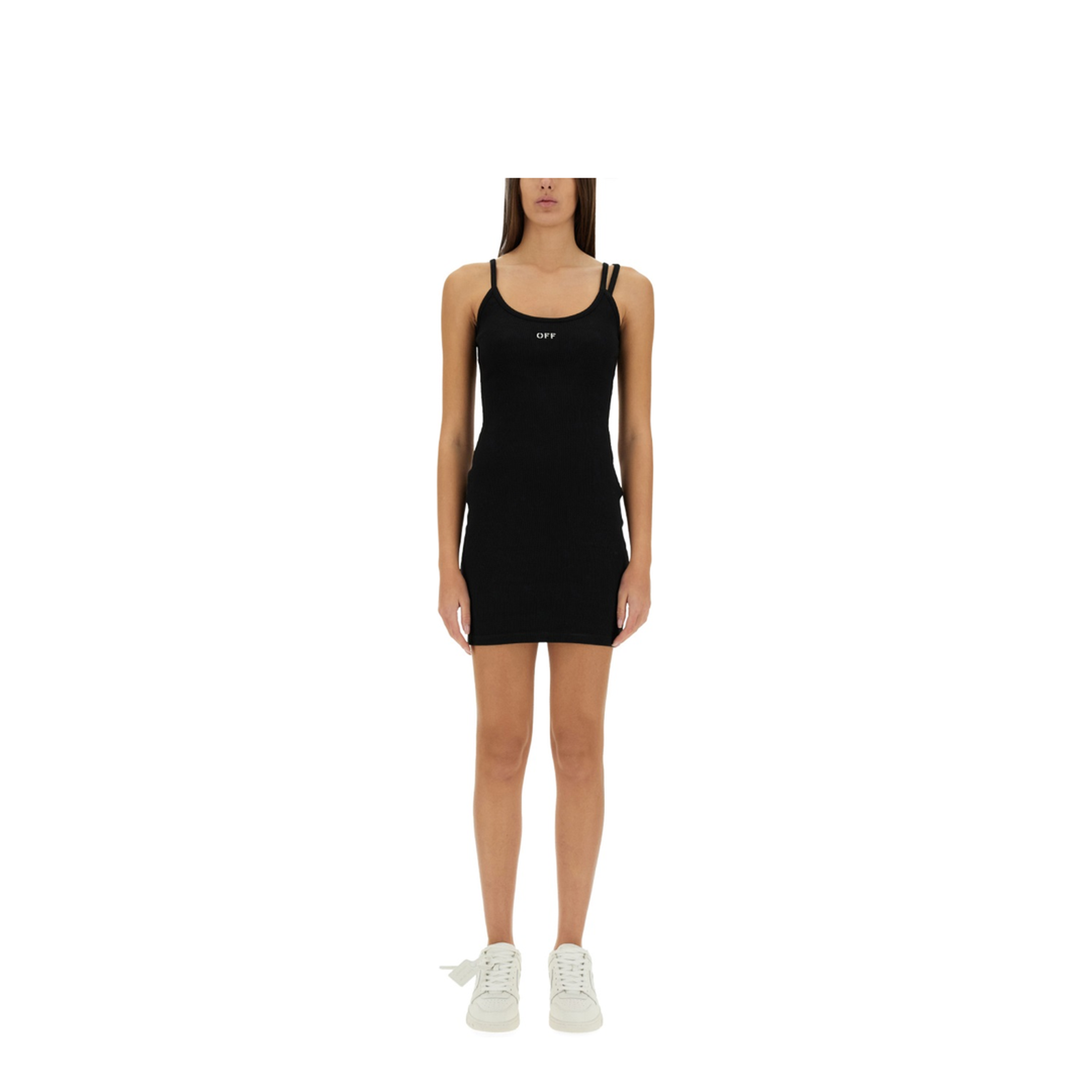 Off Stamp Rib Tank Dress Black - Image 1