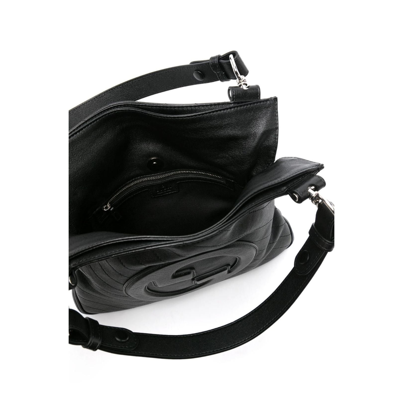 Blondie Medium Leather Shoulder Bag - Black - Image 5