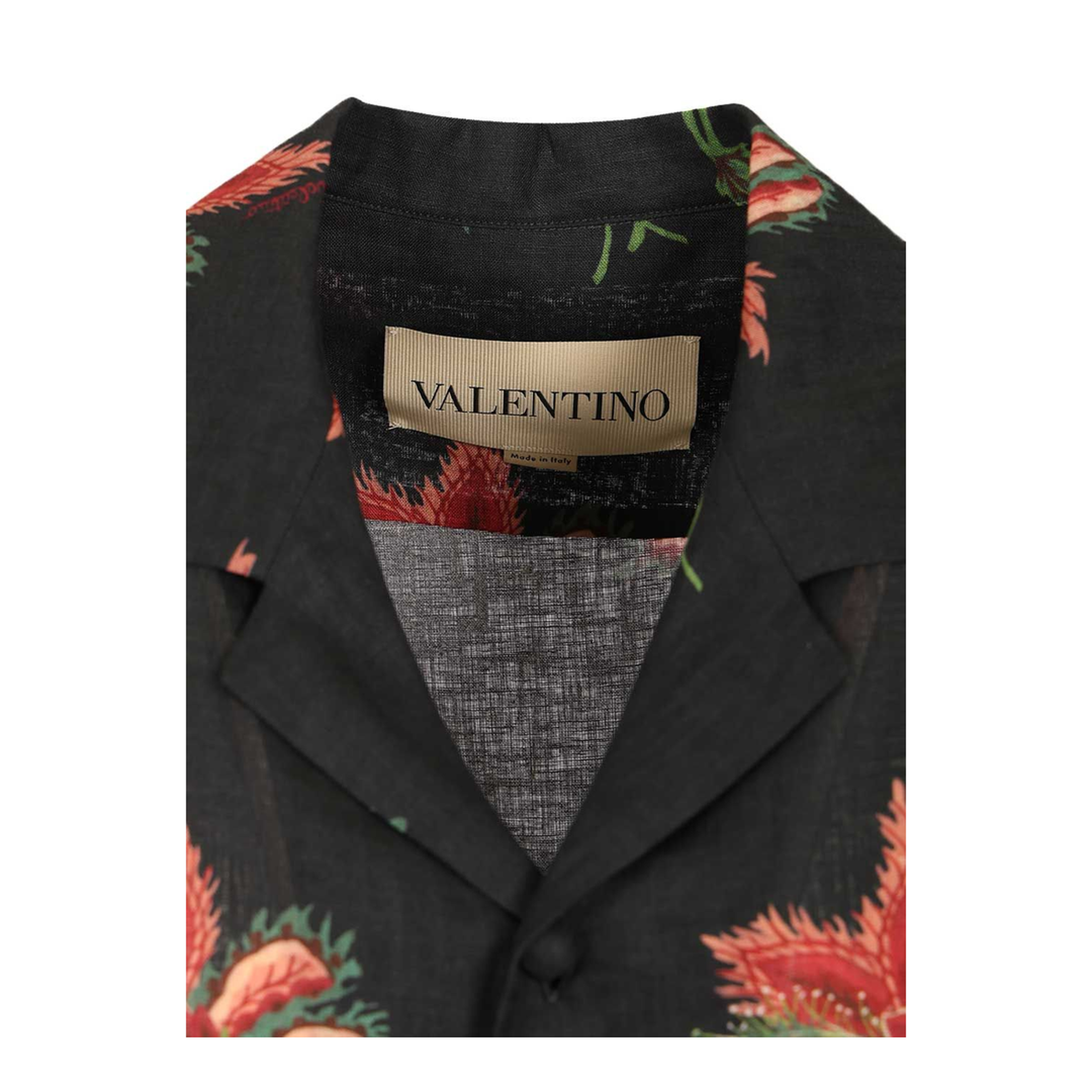 Black Papier Floral Linen Shirt - Image 4