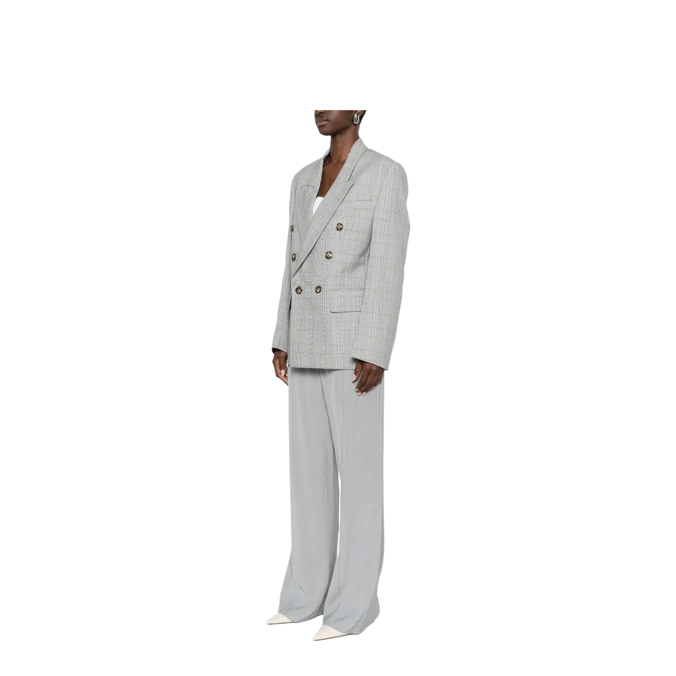 Check Wool Double-Breasted Tailored Jacket - Image 4