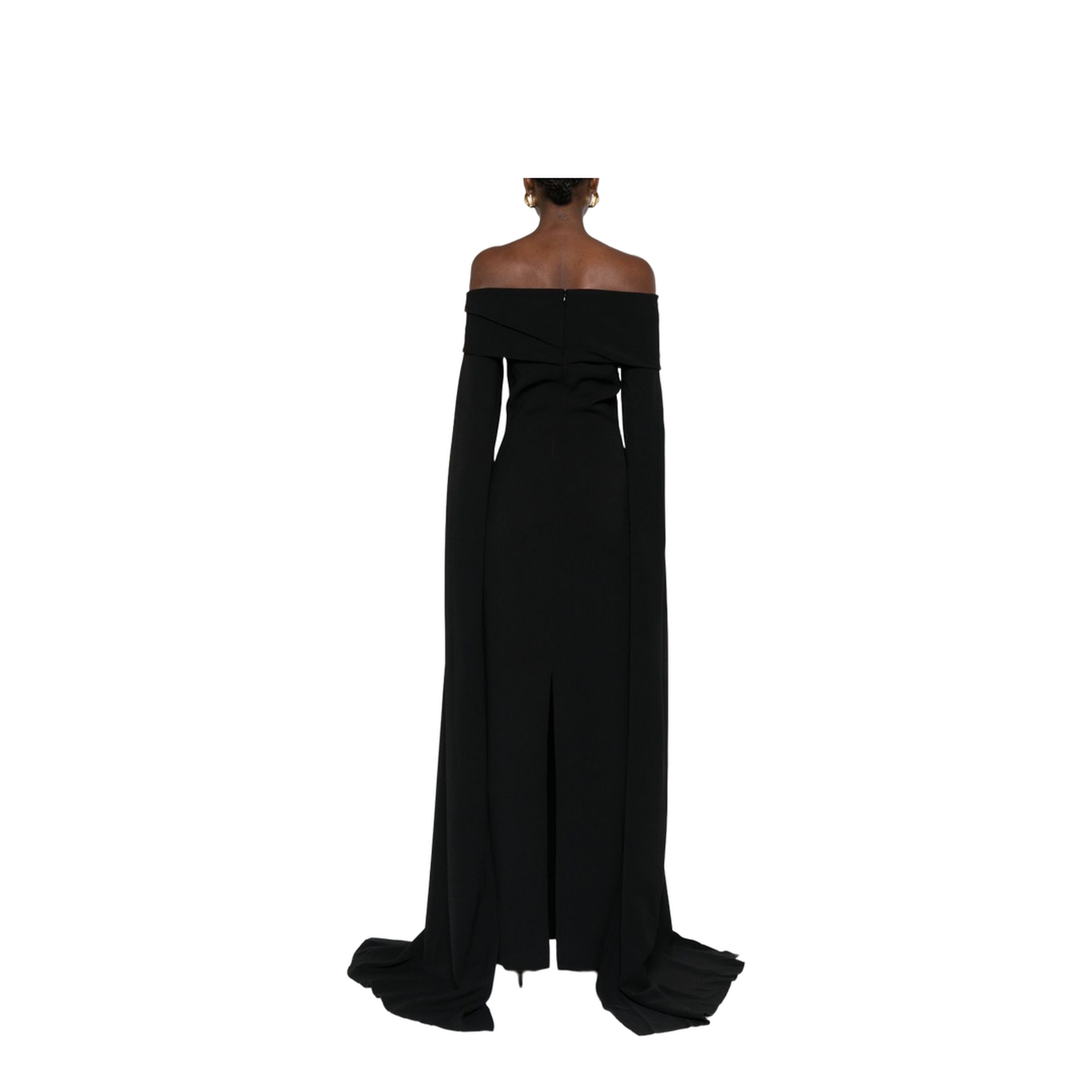 Black Off-Shoulder Neckline Maxi Length Dress - Image 2