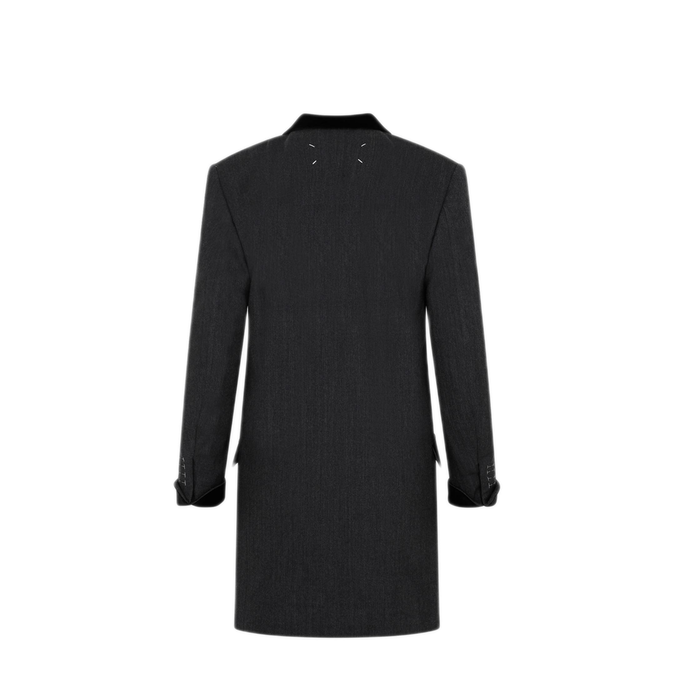 Charcoal Gray Wool Long Jacket - Image 4