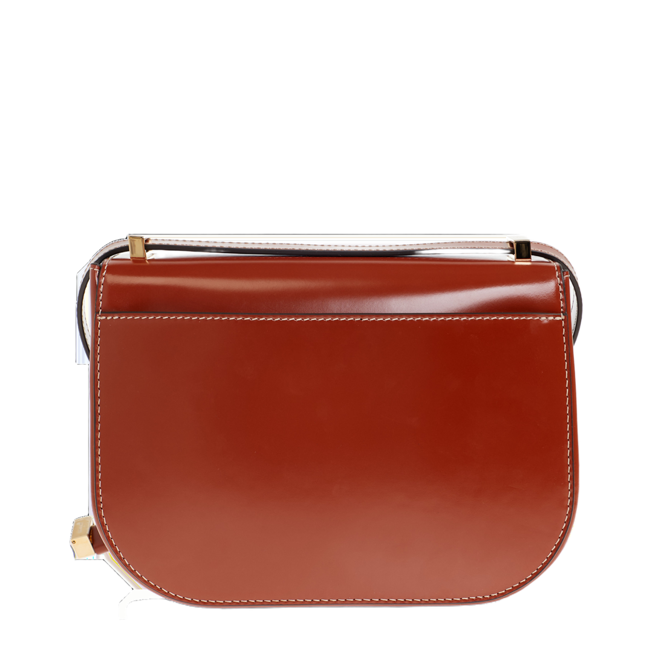 Double Gancini Hammered Calfskin Crossbody - Dark Cognac - Image 3