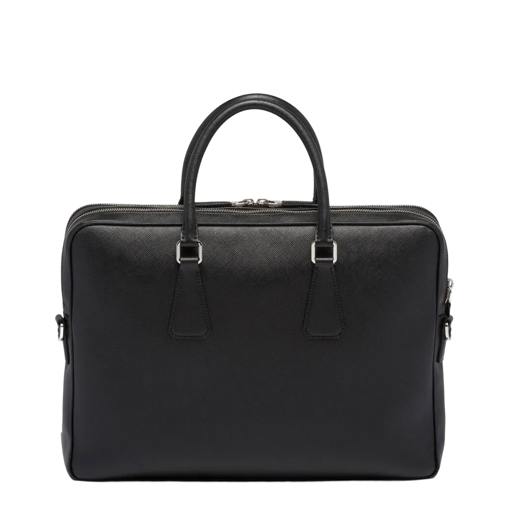Saffiano Leather Briefcase Black - Image 4