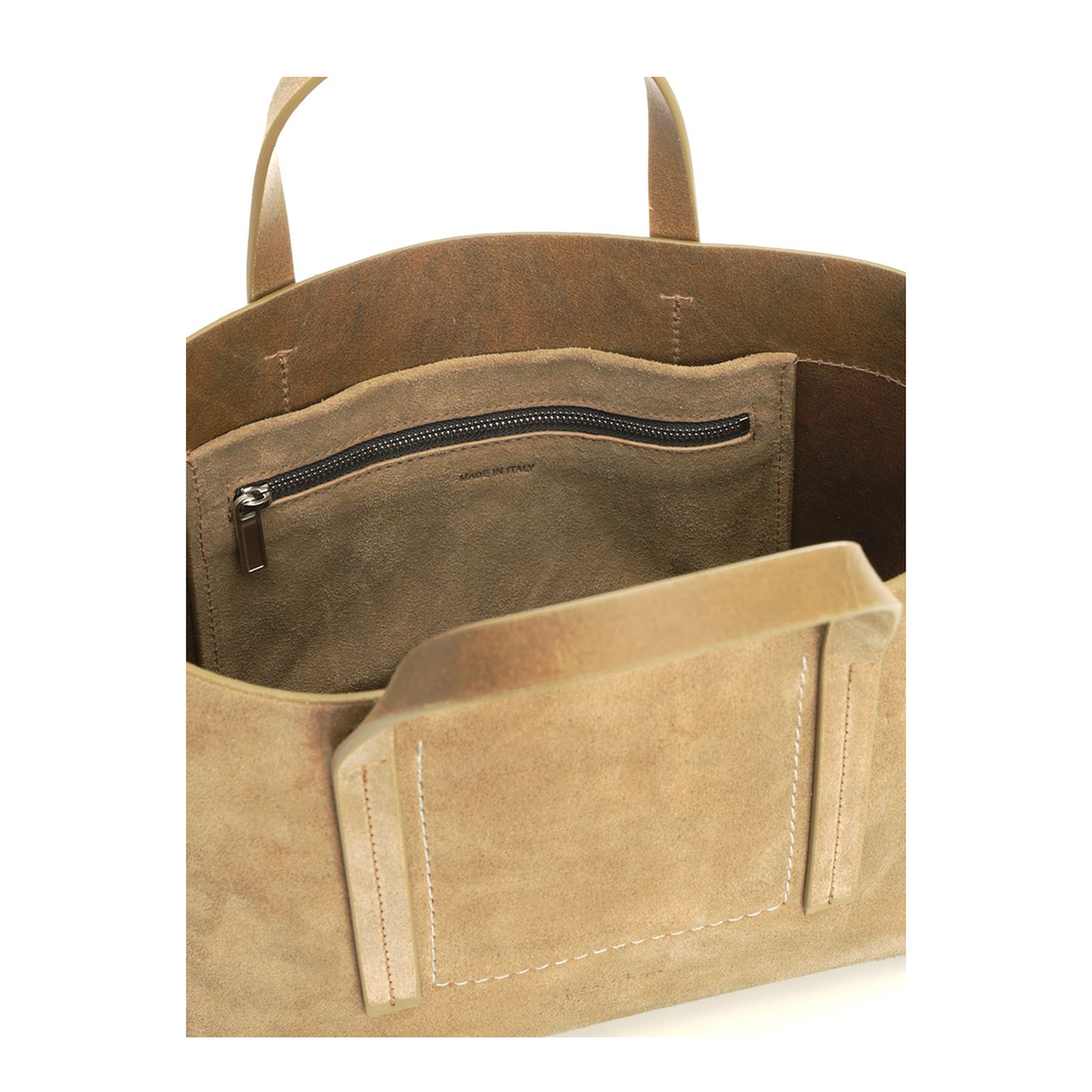Temple Mini Sumi Suede Leather Shopper Bag - Sumi Brown - Image 4