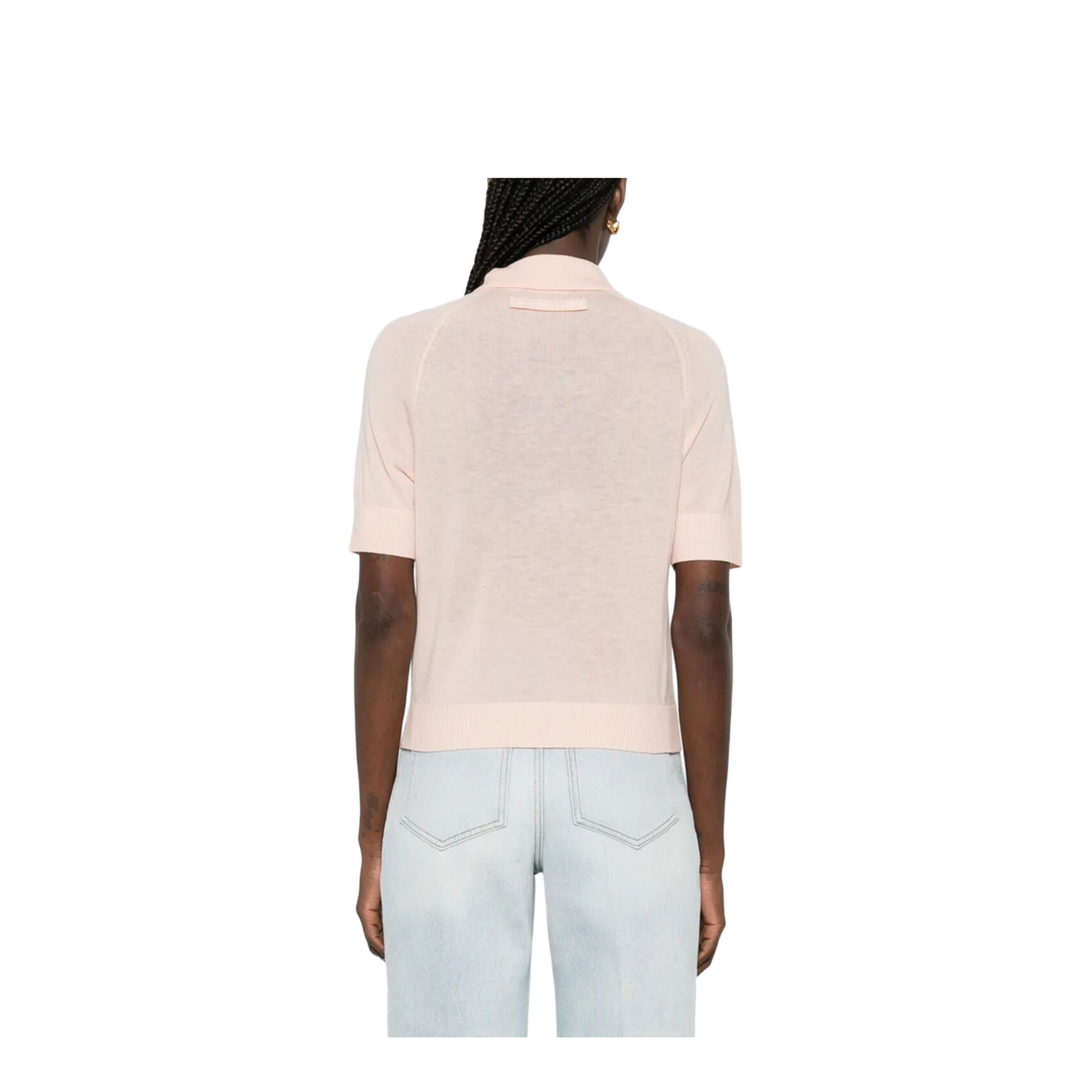 Lightweight Fine Gauge Knitted Polo Top - Image 3