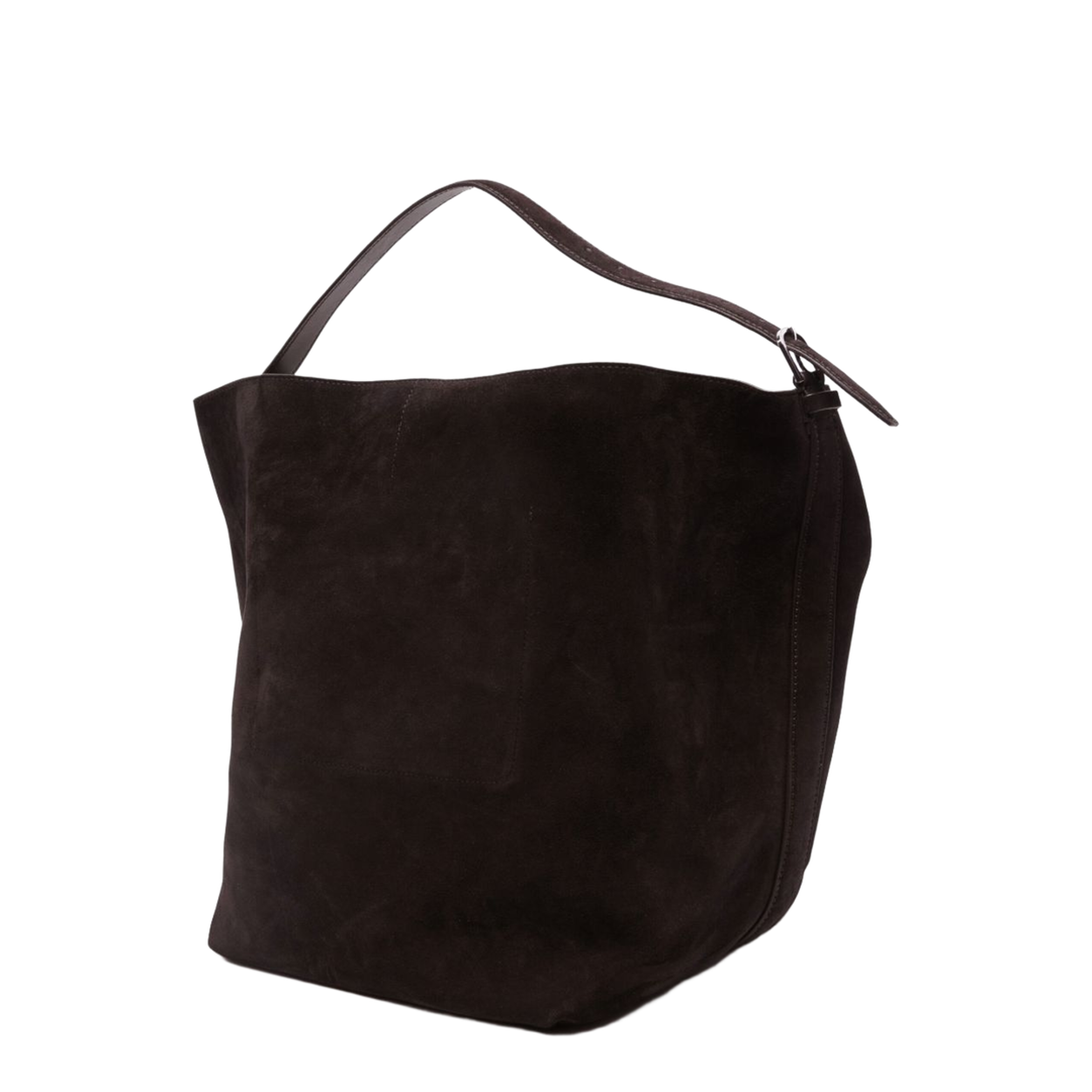 Suede Leather Tote - Espresso Brown - Image 4